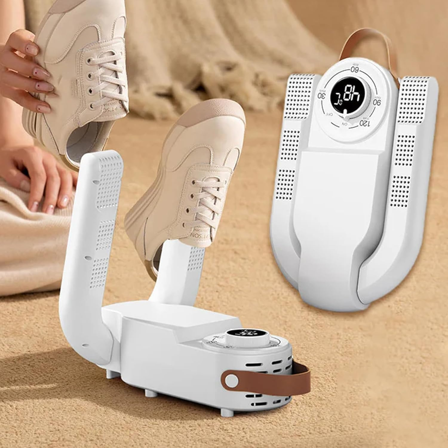 Shoe Dryer with Heat - Electric Boot Dryer for Work Boots & Sneakers | Deodorizing Shoe Warmer with Timer & 360° Airflow