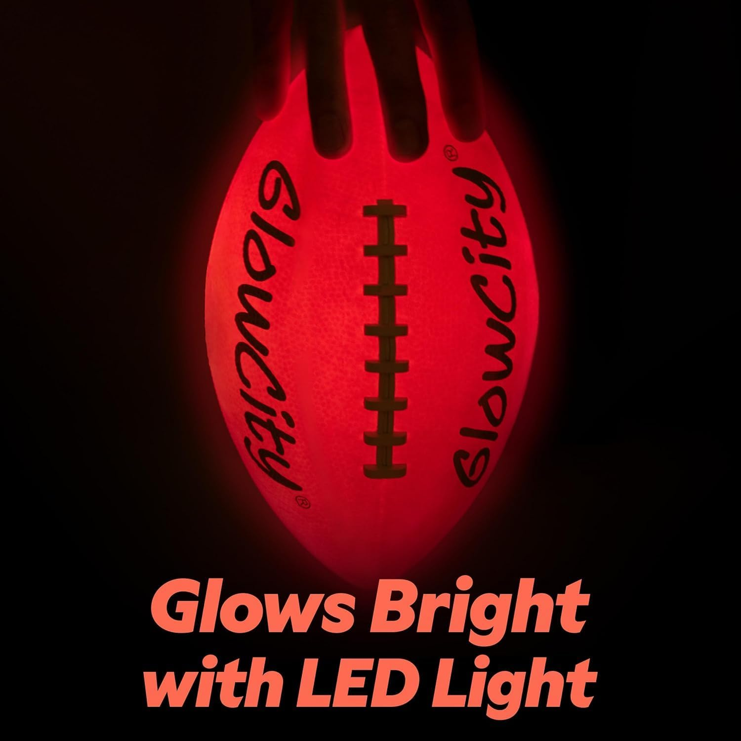 GlowCity LED Light Up Football - Youth Size 3 - Glow in the Dark Football with Batteries & Tool Included for Night Games