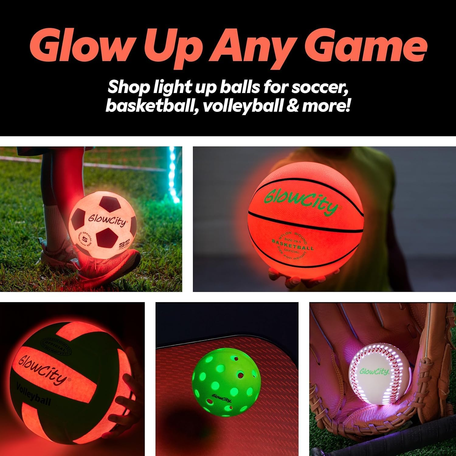 GlowCity LED Light Up Football - Youth Size 3 - Glow in the Dark Football with Batteries & Tool Included for Night Games