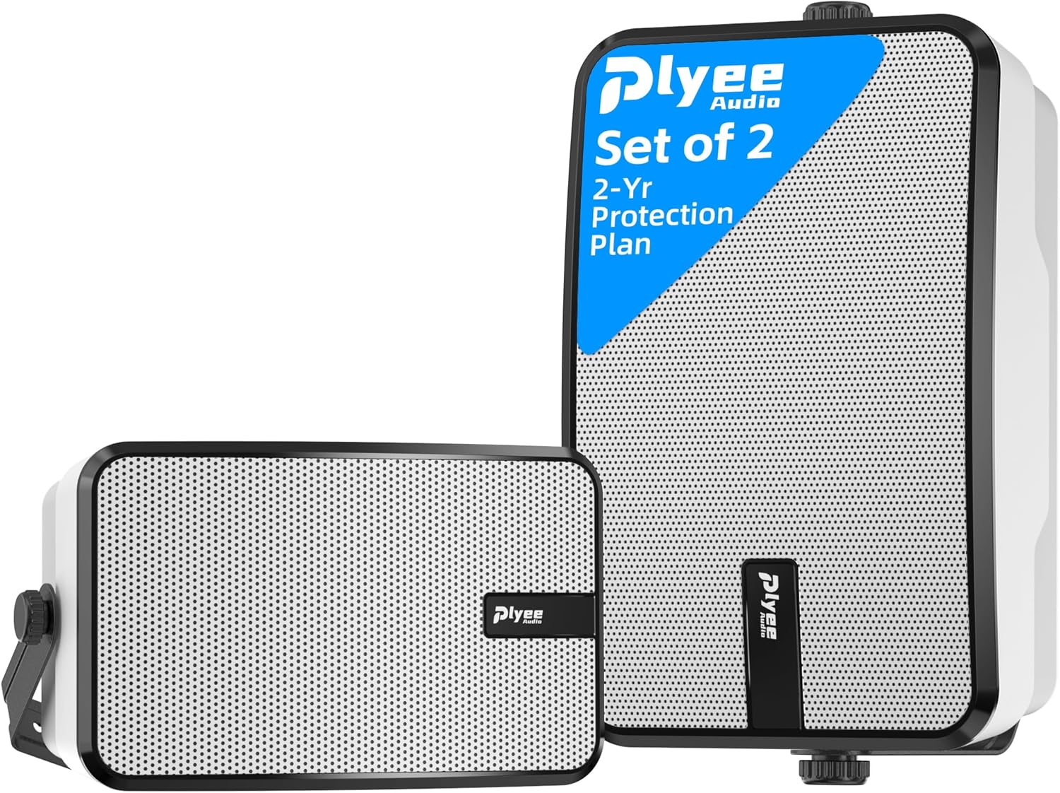 Wireless Bluetooth Wall Mount Speakers - 40W Stereo System Set of 2 with Remote Control for Patio, Garage, Pool & Indoor/Outdoor Use