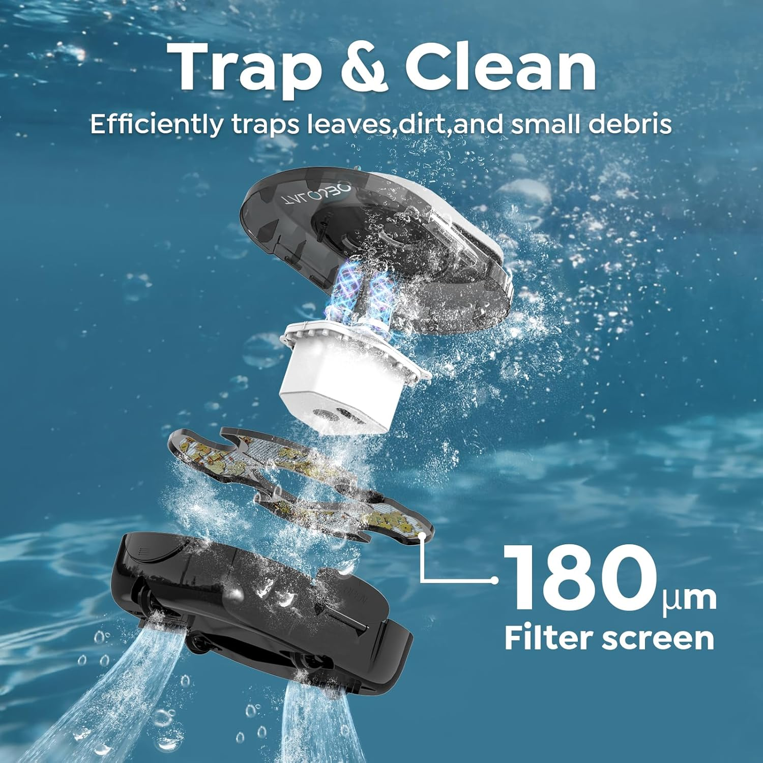 Cordless Robotic Pool Cleaner - Automatic Pool Vacuum with 120 Min Runtime, Dual Motors & Auto Parking for Above Ground Pools