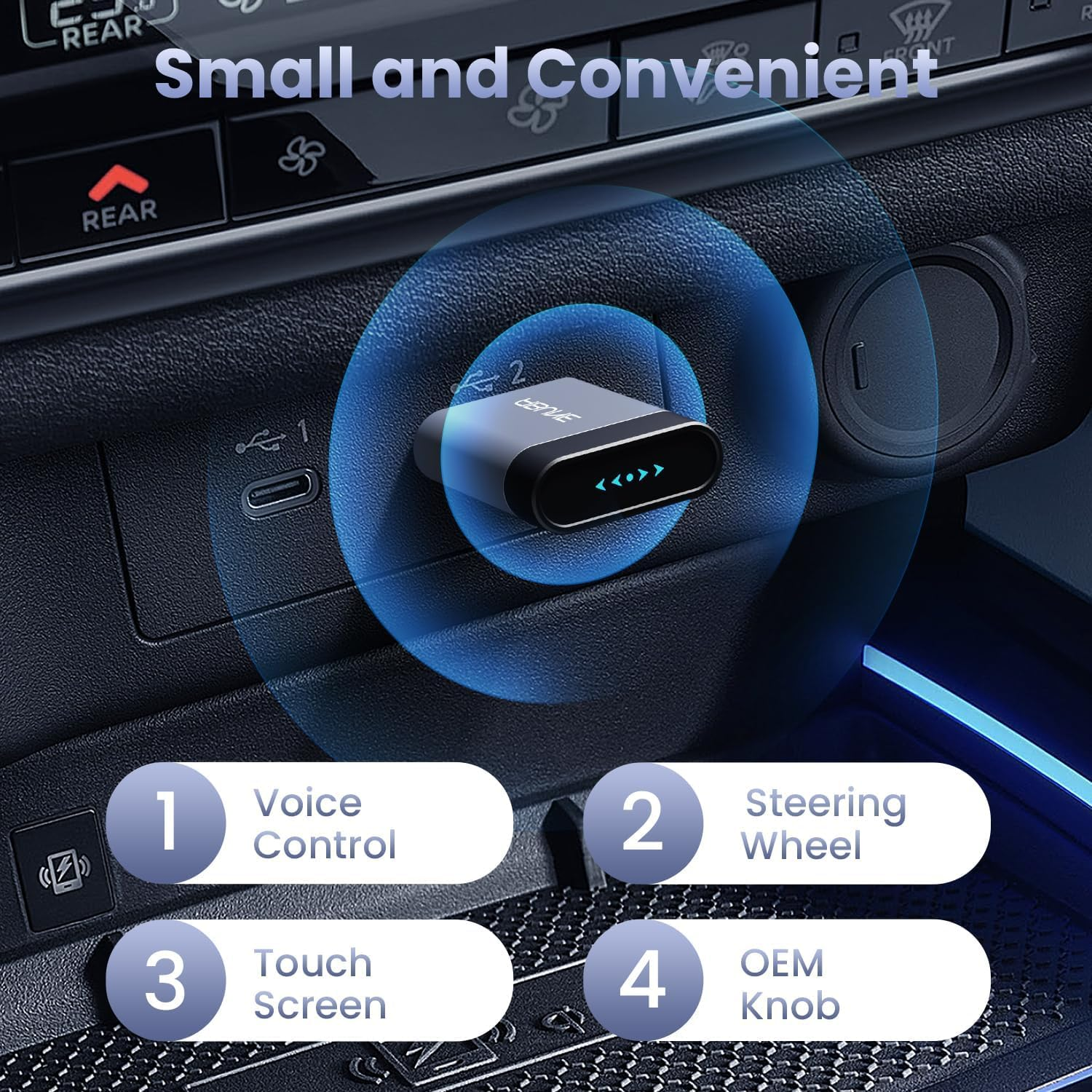 Wireless CarPlay Adapter - USB Dongle for Wired CarPlay & Android AutoUNE | Plug & Play 5-Second Connect
