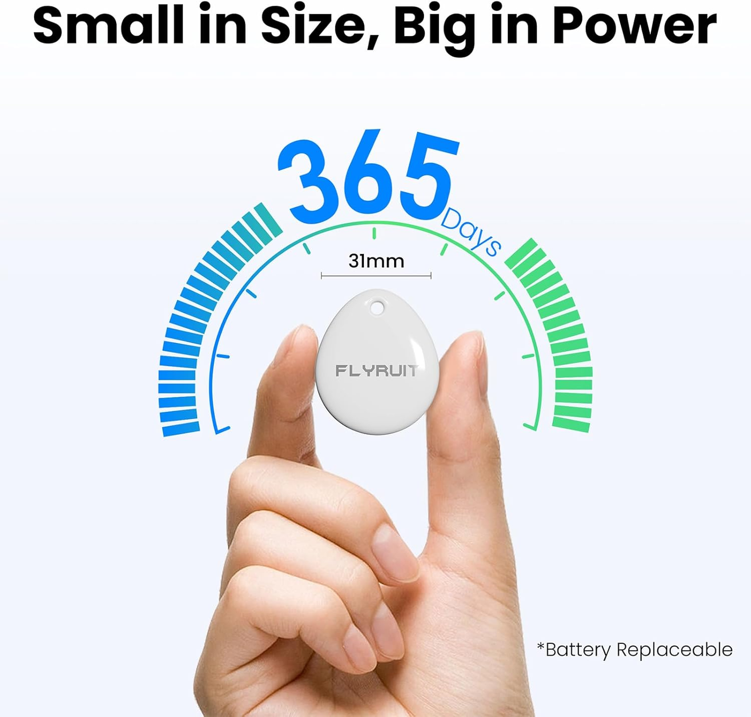 Apple Find My Tracker - Ultra-Compact 31mm Bluetooth Tracker, 365-Day Battery, Key Finder