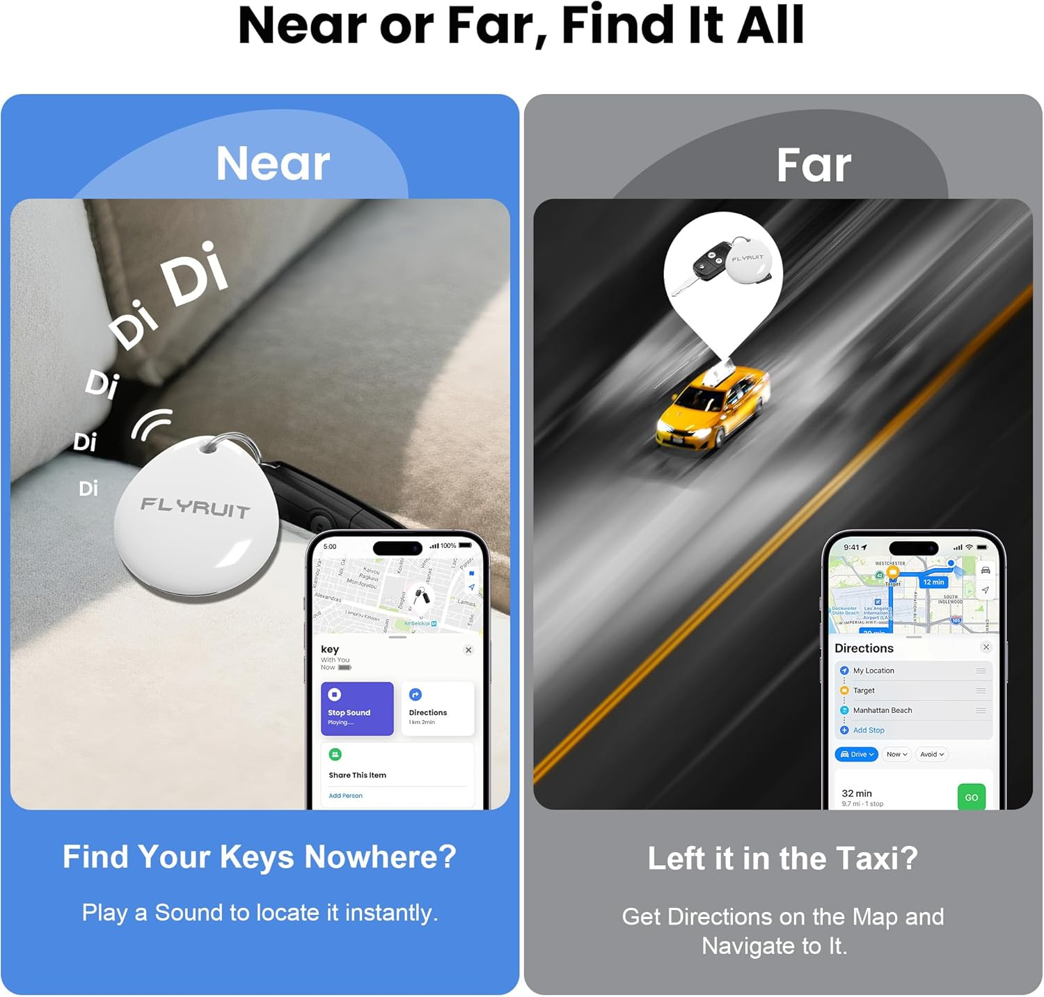 Apple Find My Tracker - Ultra-Compact 31mm Bluetooth Tracker, 365-Day Battery, Key Finder