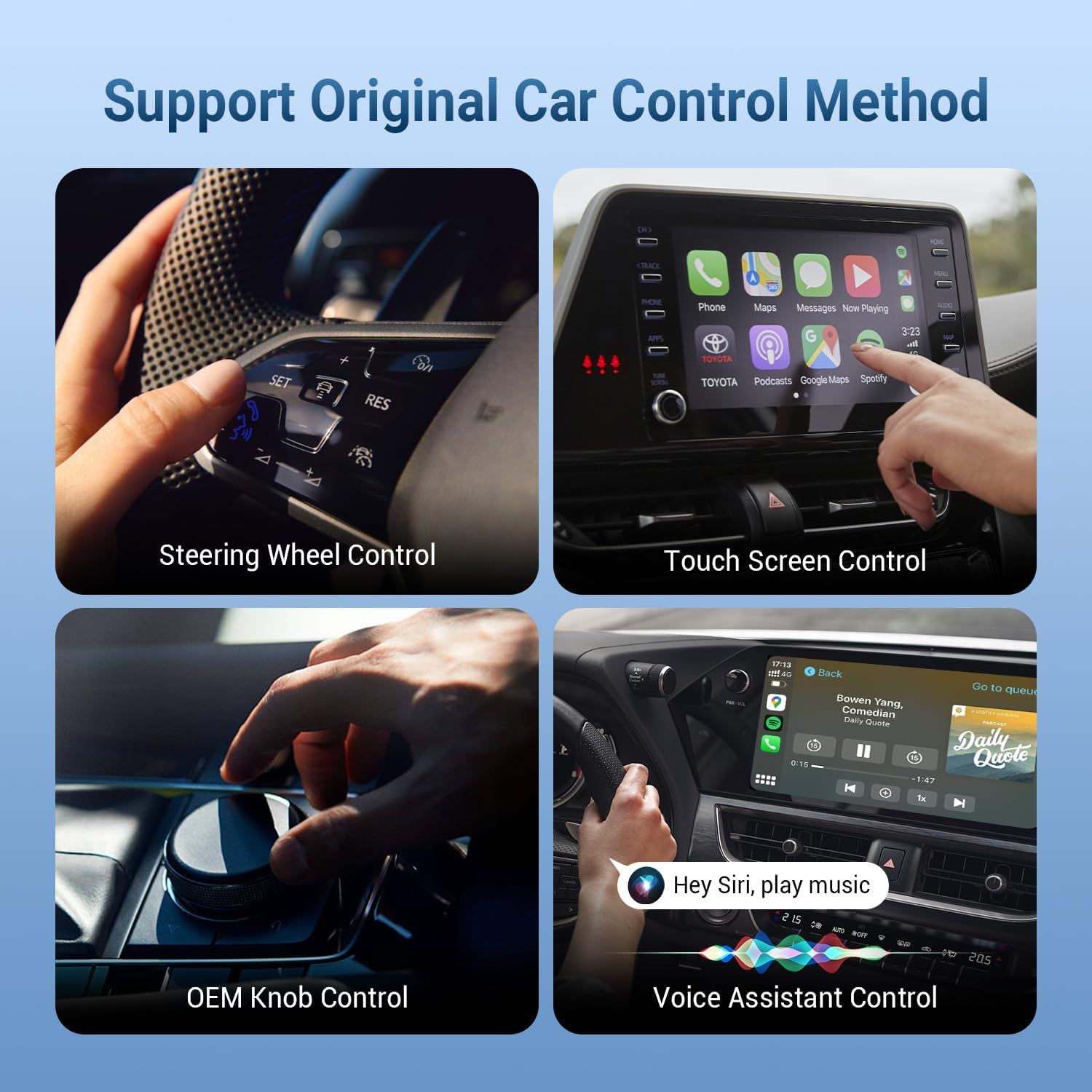 2-in-1 Wireless CarPlay & Android Auto Adapter - Plug & Play USB Dongle for Factory Wired Cars 2016+