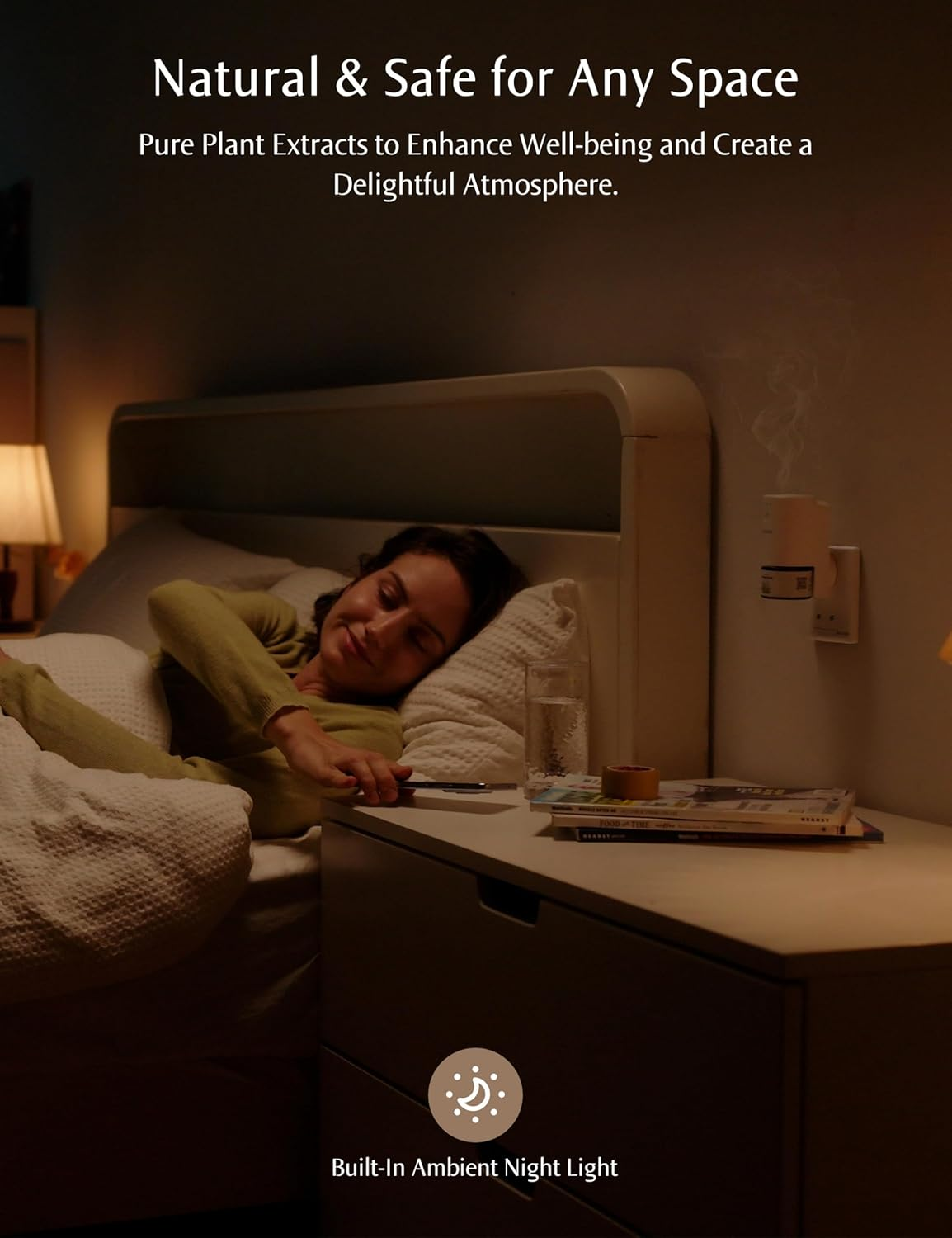 SenseFlow Space Fragrance Diffuser Set - Capri Orange Essential Oil with 120-Day Refill & Night Light