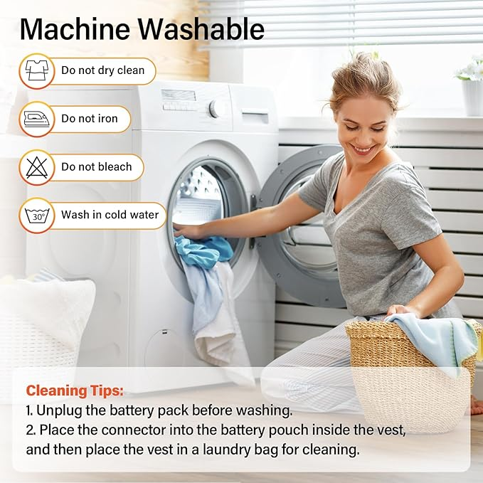 Heated Vest - Electric Warming Vest with 11 Heating Zones, 6 Temperature Levels & USB/DC Charging