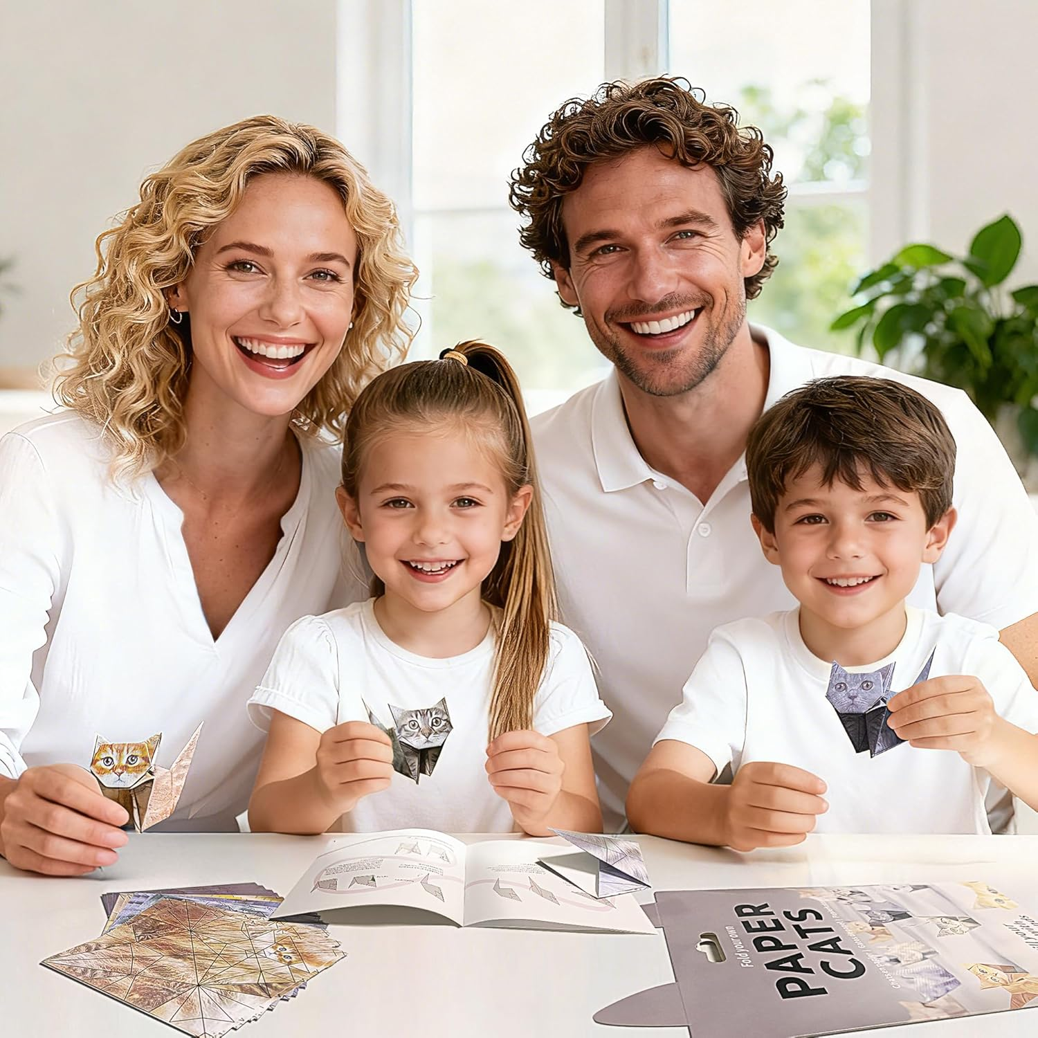 Fold Your Own Paper Cats Origami Kit - 50 Sheets Real Cat Breeds Craft Activity for Kids & Adults