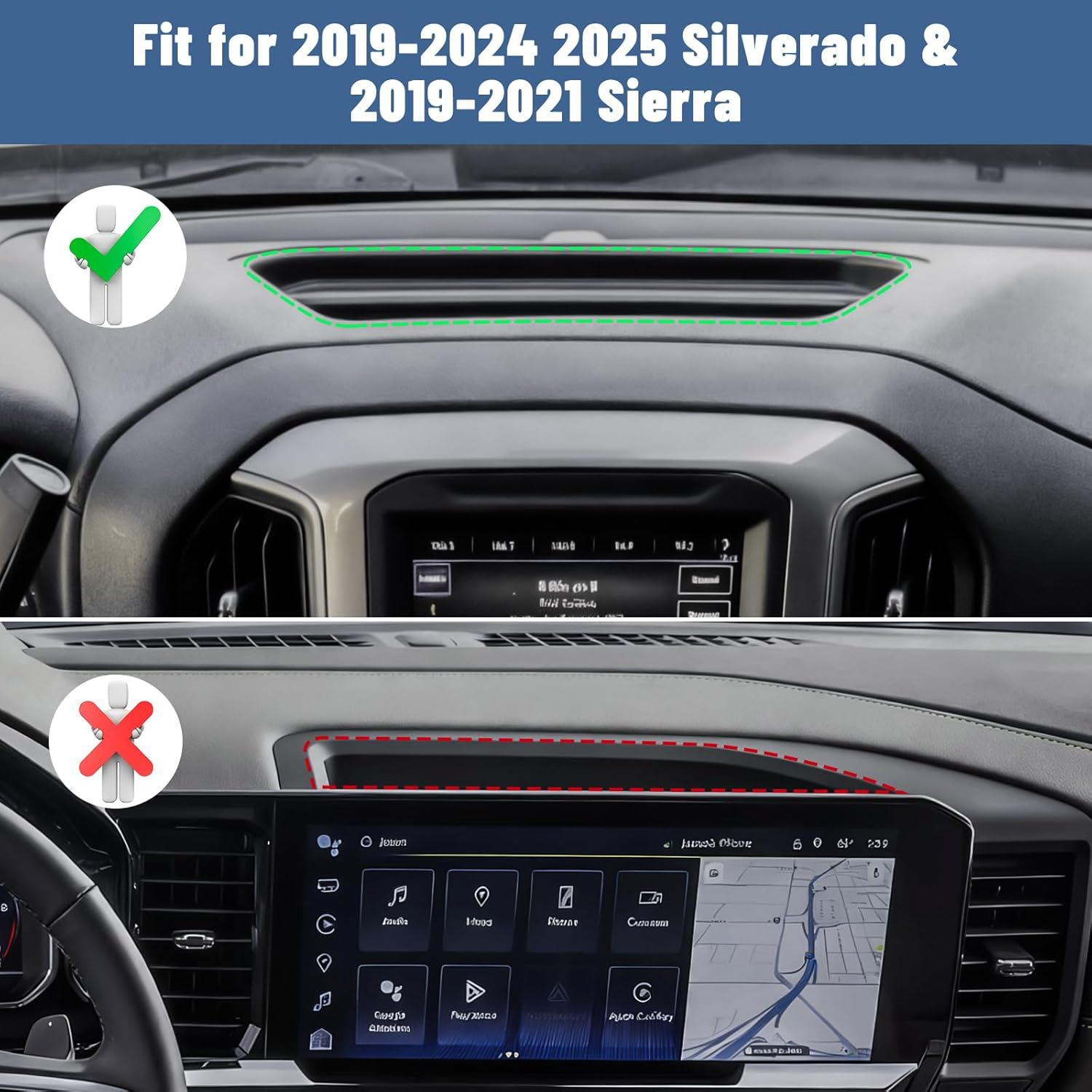 Dashboard Phone Mount for Car - 360° Adjustable Cell Phone Holder with Adhesive or Drill Installation