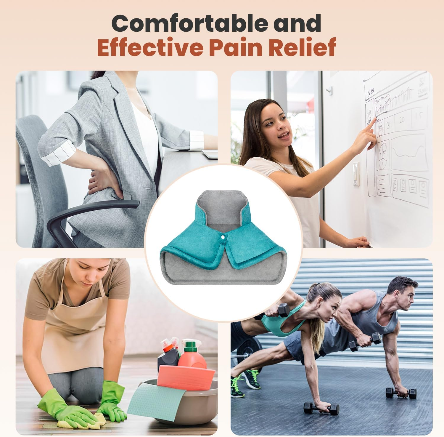 Heated Neck and Shoulder Wrap - Electric Heating Pad with 6 Heat Levels & Auto Shut-Off