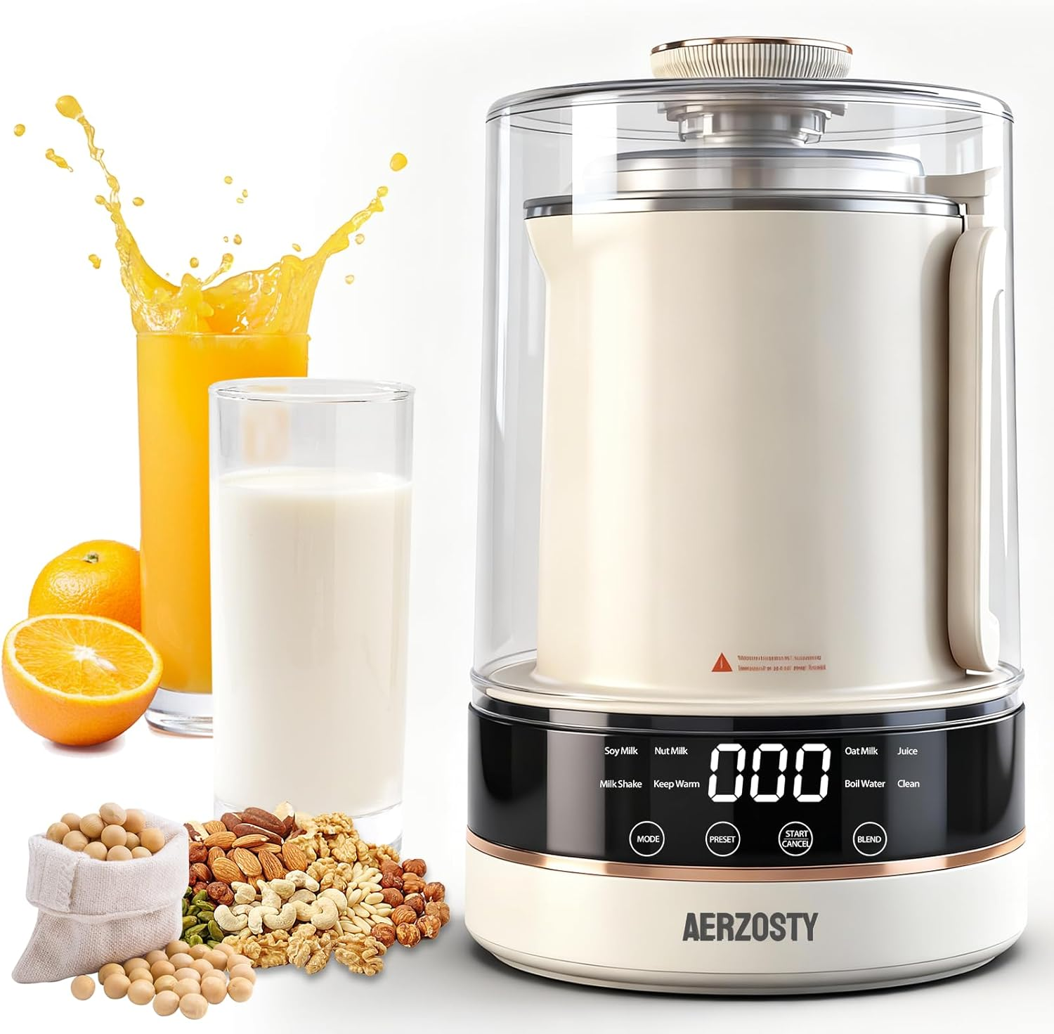 Automatic Plant-Based Milk Maker - 10-in-1 Soy Nut Oat Milk Machine with 24H Delay Start