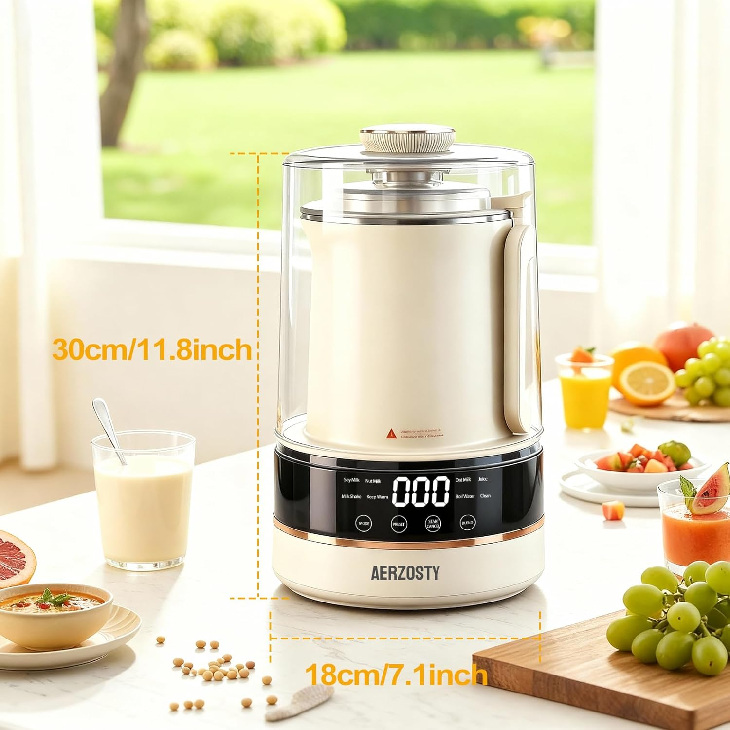 Automatic Plant-Based Milk Maker - 10-in-1 Soy Nut Oat Milk Machine with 24H Delay Start