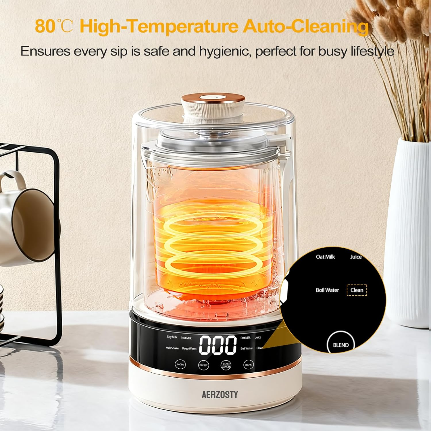 Automatic Plant-Based Milk Maker - 10-in-1 Soy Nut Oat Milk Machine with 24H Delay Start