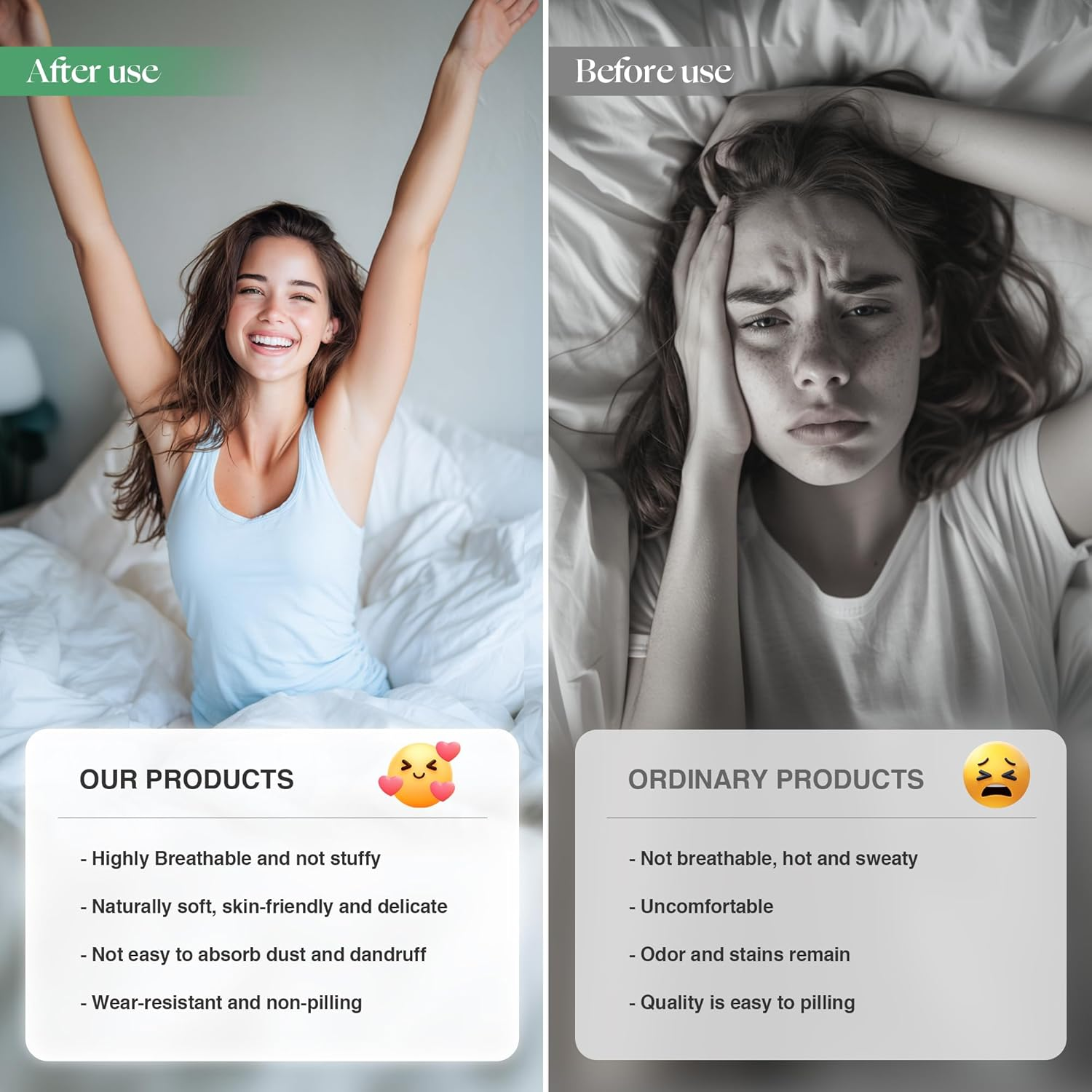 Bamboo Viscose Bed Sheet Set 4-Piece - Cooling Self-Cleaning Silver Ion Technology with Deep Pockets