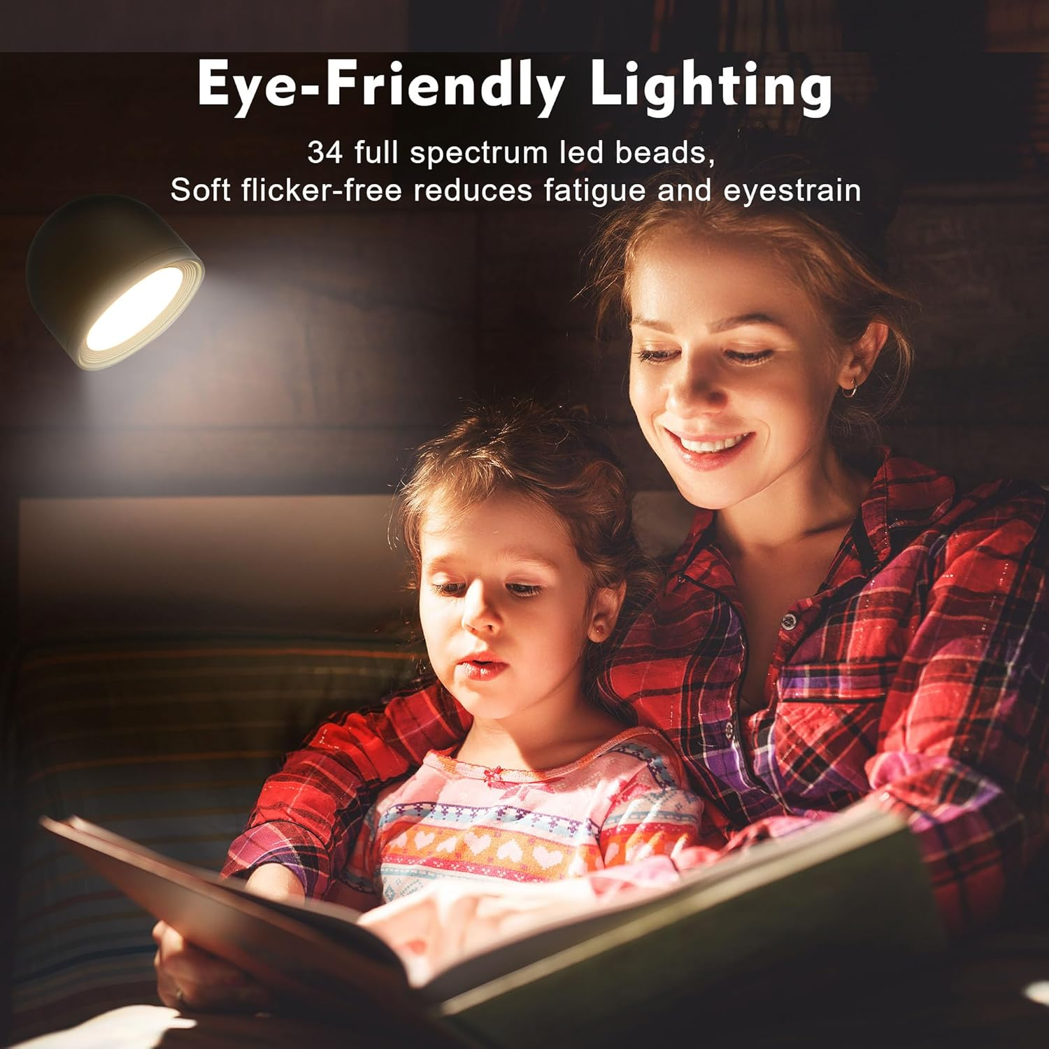 Rechargeable LED Mood Light with Remote - 32 Colors & 3 Color Temperatures, 2000mAh Battery, USB-C Fast Charging