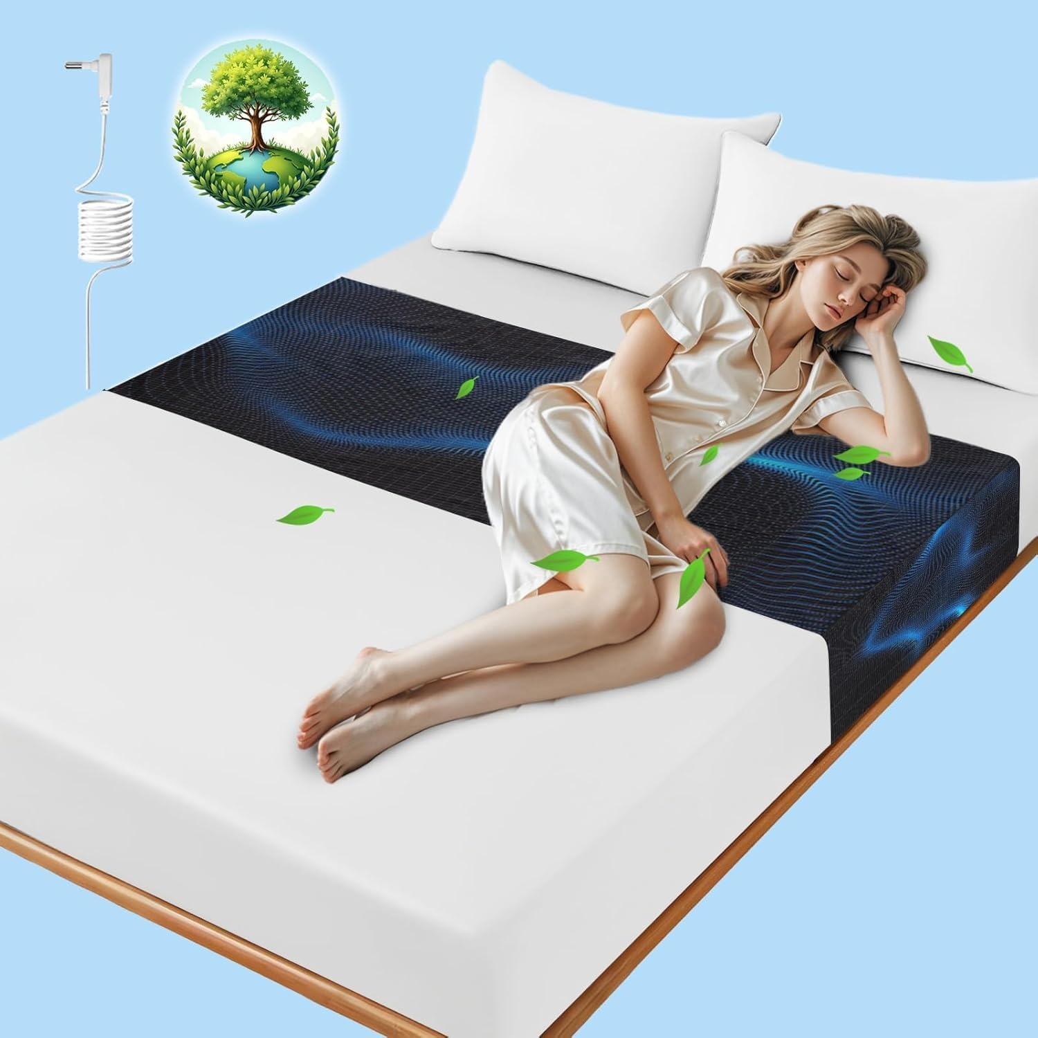 Grounding Half Sheet - 95% Organic Cotton with 5% Silver Fiber for Earthing Therapy