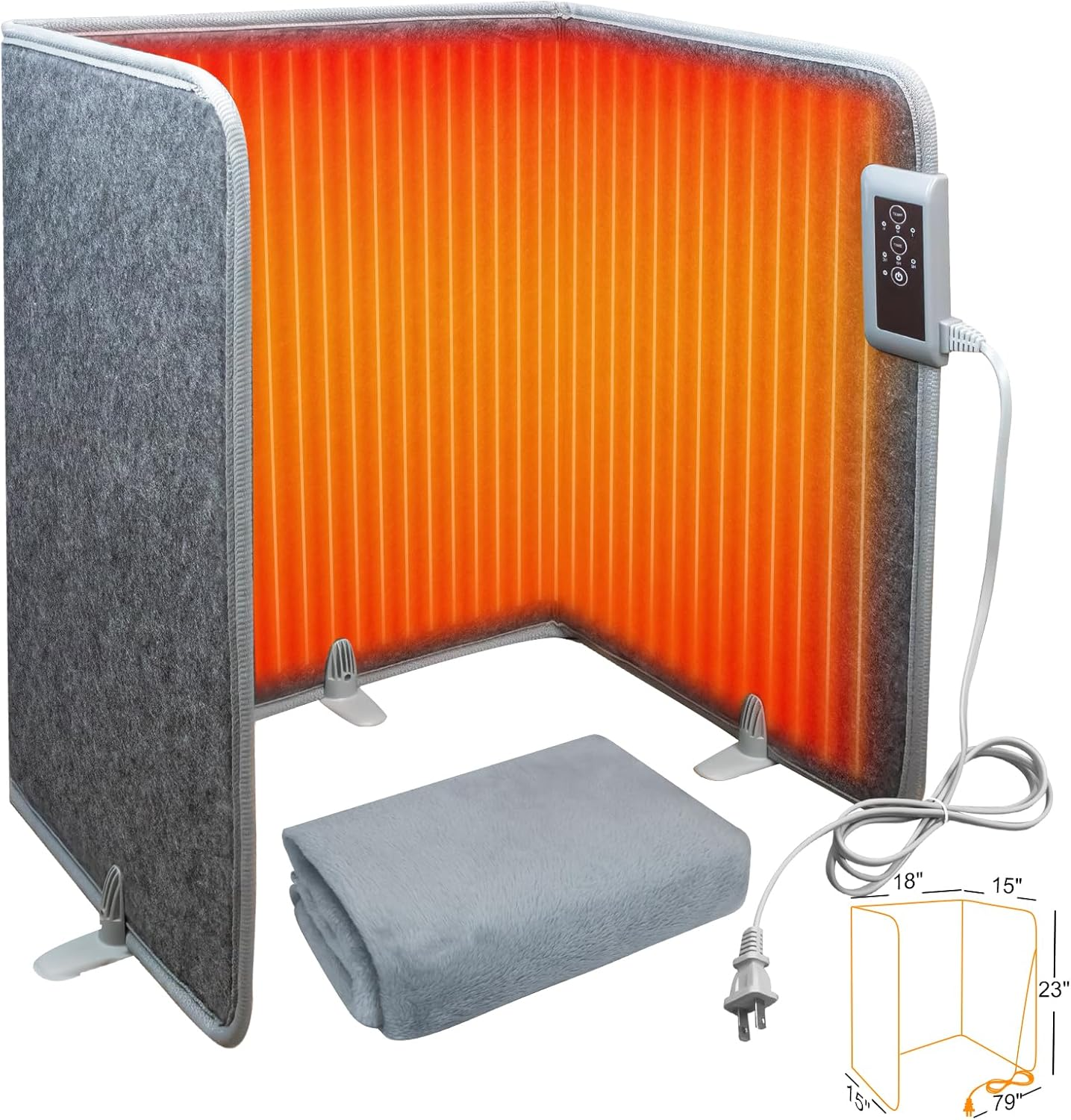 Carbon Crystal Heating Pad with Timer - Electric Heated Blanket for Pain Relief, 3 Temperature Settings, Auto Shut-Off Safety