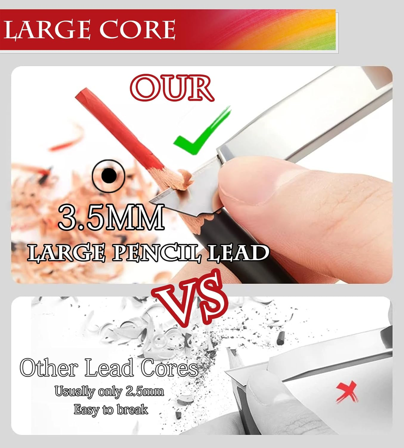 Professional Colored Pencil Art Set 72-Piece - 48 Colors, 12 Metallic, 12 Watercolor Pencils with Graphite & Charcoal