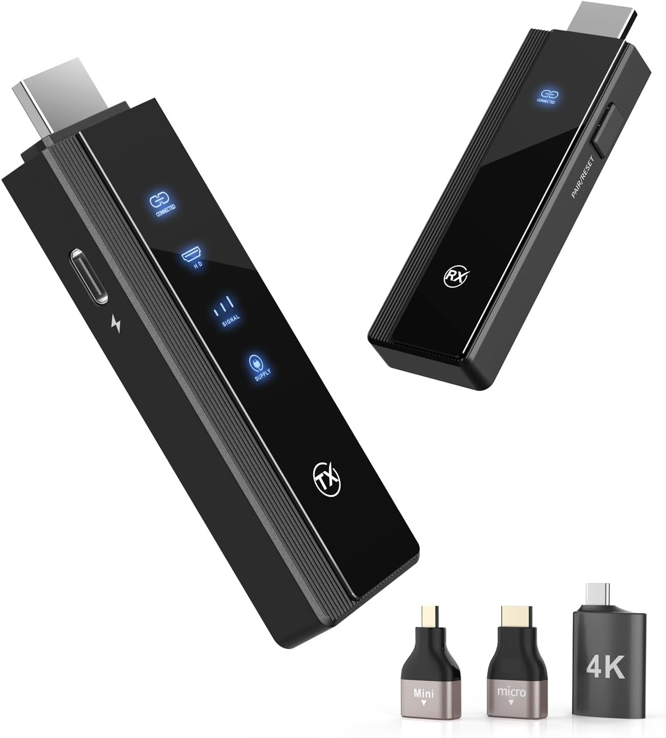 Wireless HDMI Extender 4K - 5G/2.4G Dual Band 328ft Range Plug & Play Transmitter Receiver Kit