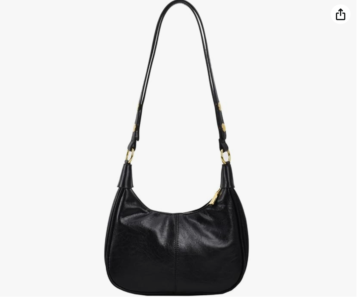 Women's Hobo Shoulder Bag - Soft Vegan Leather Minimalist Handbag with Adjustable Strap