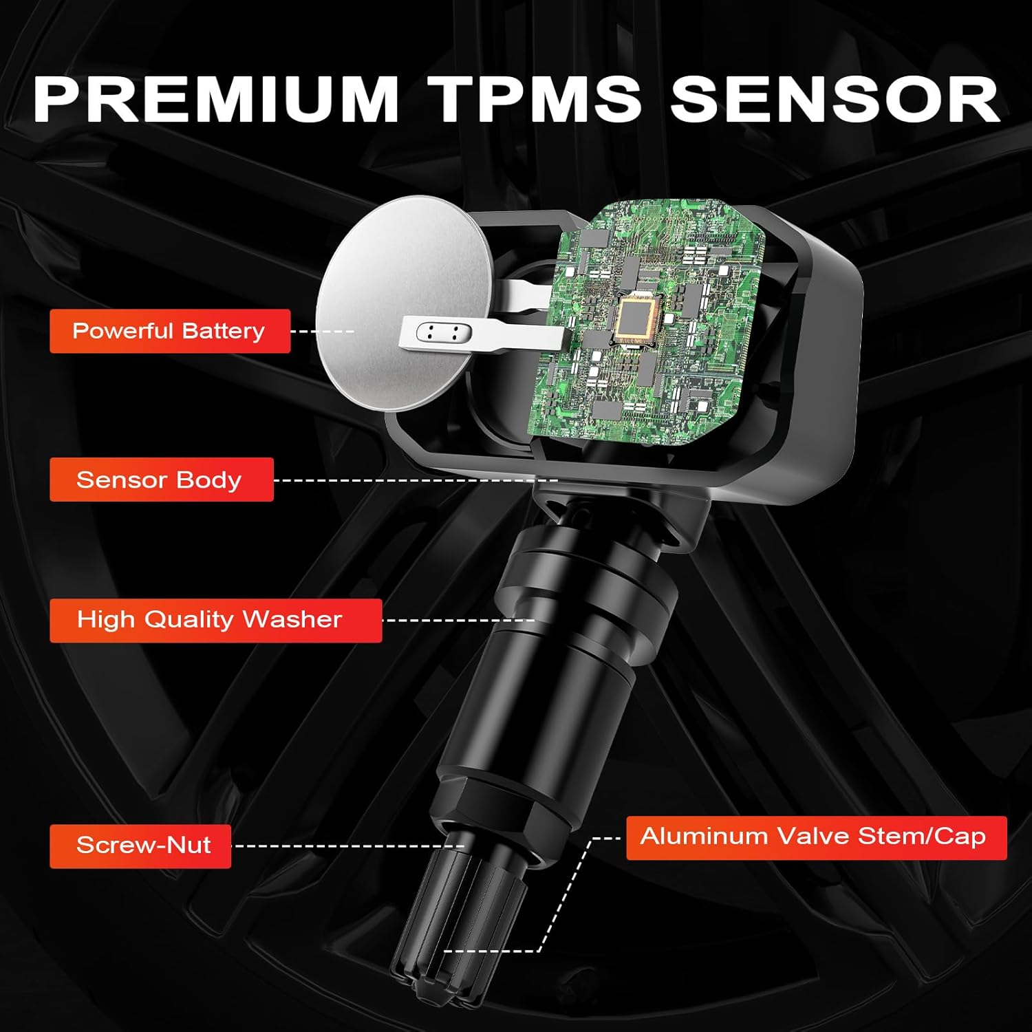TPMS Sensor for Ford & Lincoln 315MHz - Premium Tire Pressure Monitoring Sensor with 5-Year Lifespan