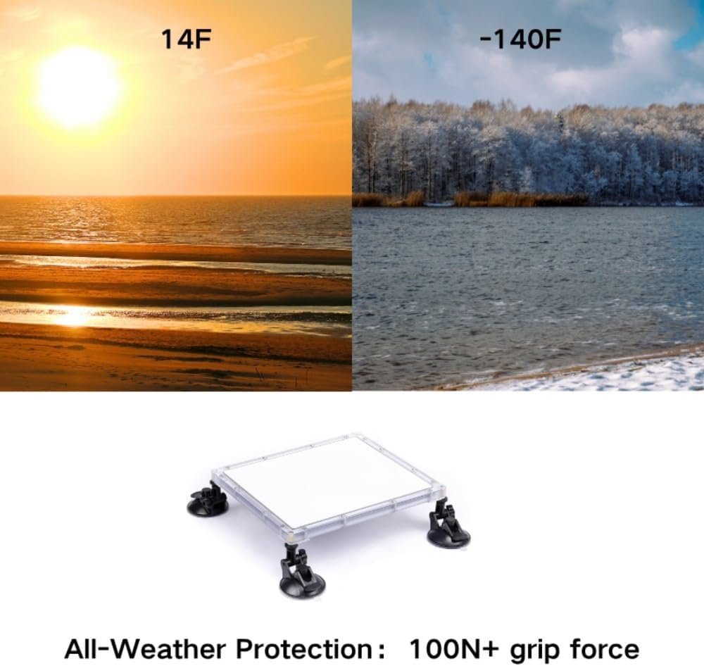Starlink Mini Protective Cover - All-Weather Suction Mount with 100N+ Grip Force for RV, SUV & Outdoor Use