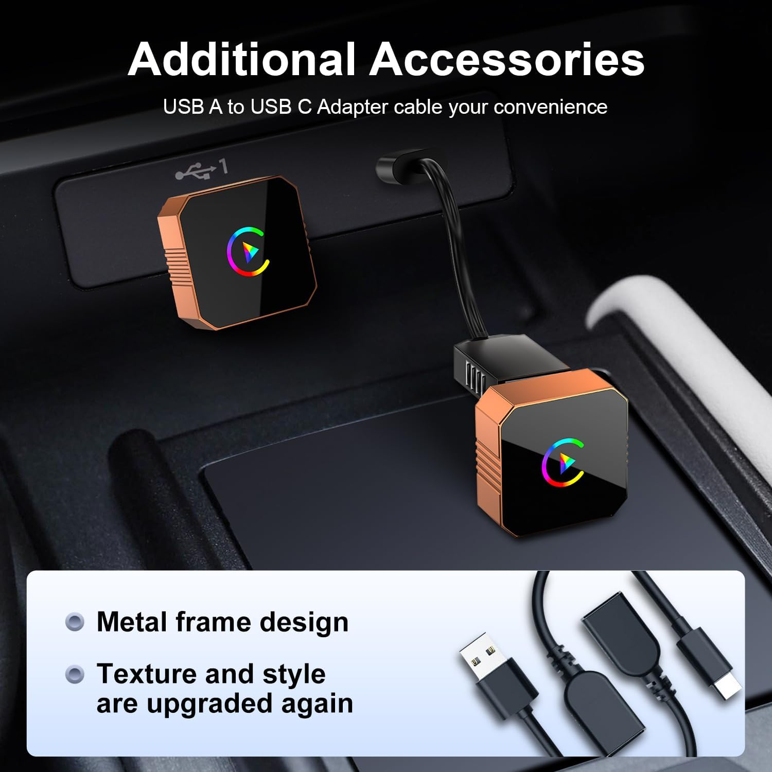 Wireless CarPlay Android Auto Adapter - Mini USB Dongle 2.4GHz/5GHz Dual-Band with Auto Reconnect