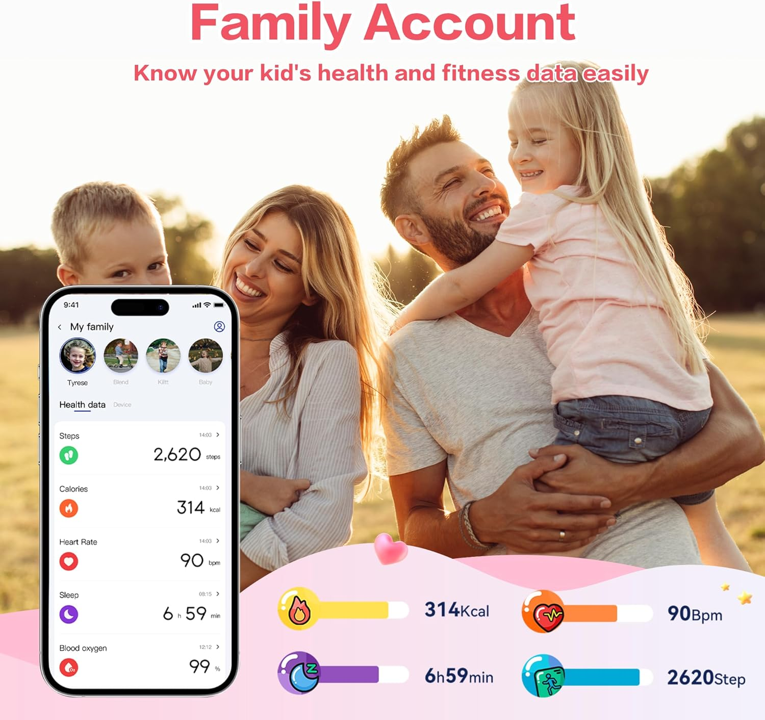 Kids Smart Watch with Sleep & Activity Tracker - IP68 Waterproof Fitness Watch with Games, Pedometer & Alarm for Boys & Girls Ages 4-16