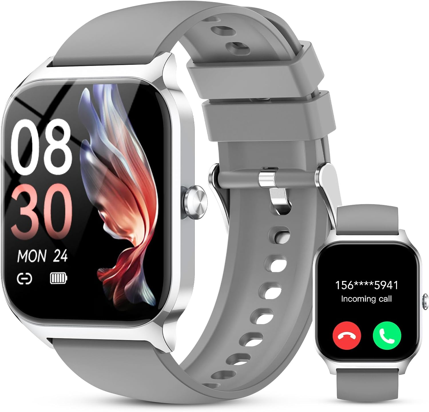 Smart Watch for Men & Women 1.85" HD - Bluetooth Calls, AI Voice Control, IP68 Waterproof, 115+ Sport Modes, 24/7 Heart Rate & Sleep Tracker for iOS & Android