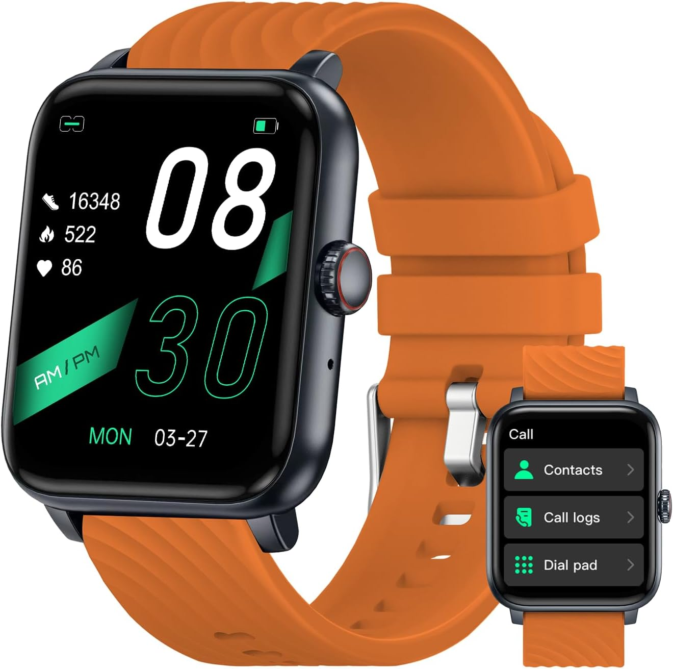 BENIO Fitness Tracker 1.85" - Answer/Make Calls, 24/7 Heart Rate & SpO2 Monitor, Sleep Tracker, 100 Sports Modes, IP67 Waterproof Pedometer for Women & Men