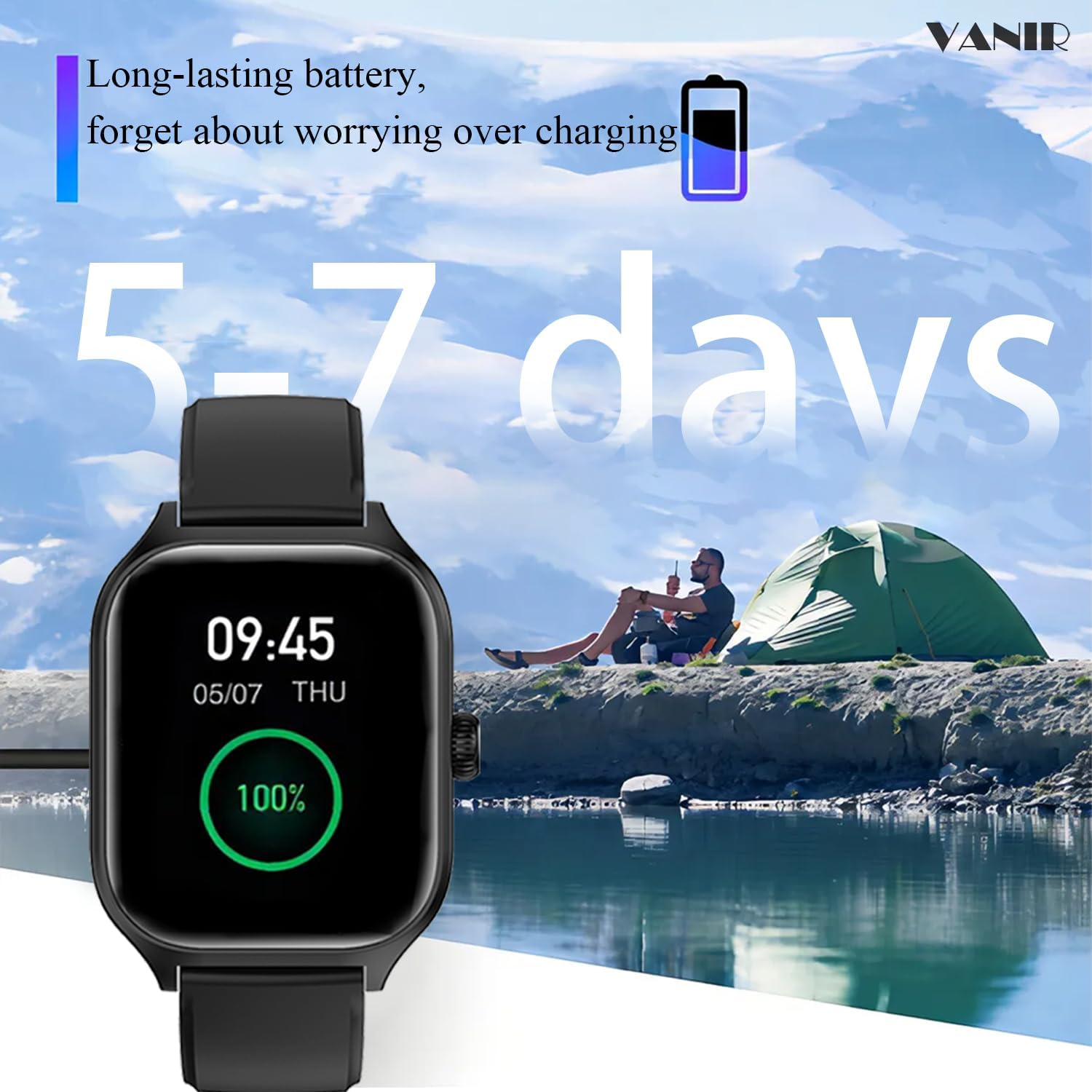 VANIR Smart Watch 2.01" Large HD Display - Bluetooth Calling, Fitness Tracker, Multi-Function Activity Watch for Men & Women