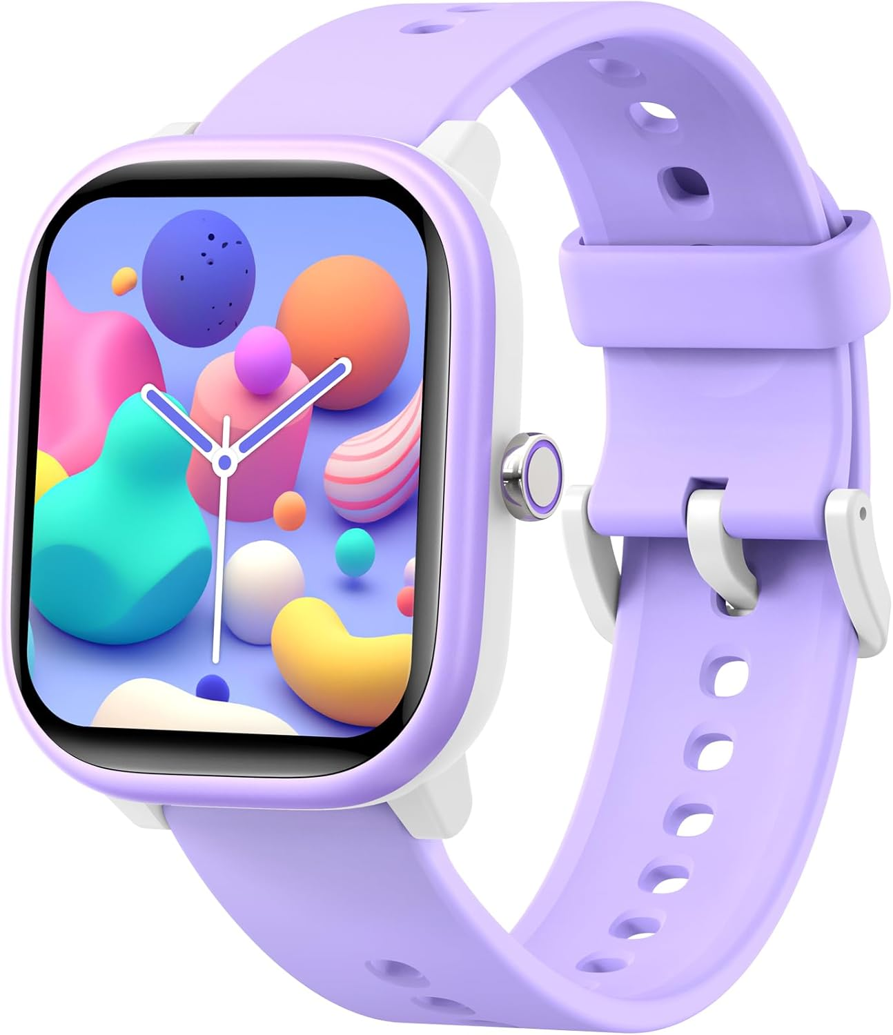 Kids Watch 1.8" for Girls Boys Ages 6-15 - Fitness Tracker, No Phone Needed, Pedometer, Sleep & Heart Rate Monitor, Waterproof, Puzzle Games - Purple