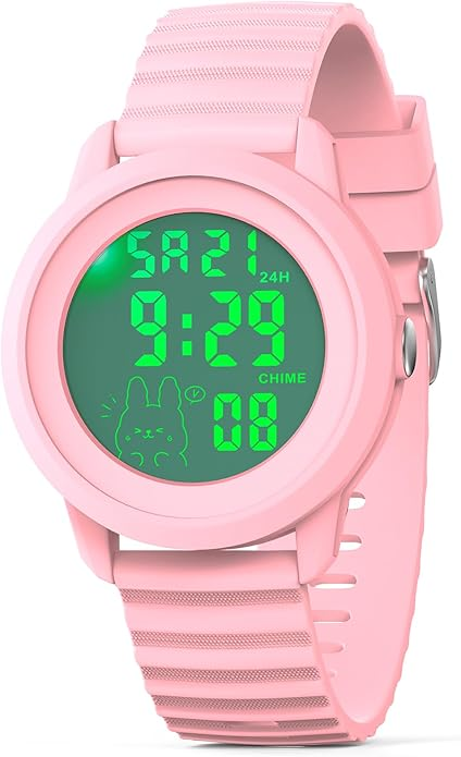 Edillas Kids Digital Watch 1.57" for Teen Girls - Sports Watch with Backlight, Timer, Countdown, Waterproof, Soft Silicone Band, Date & Alarm for Ages 7+