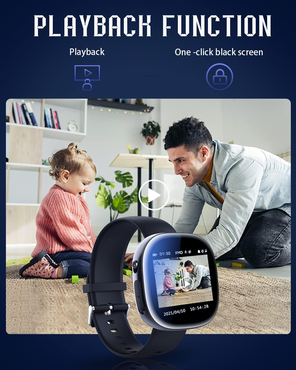 32GB Hidden Camera Watch 1080p with Playback - HD Time Display, Nanny Camera, Mini Spy Cam