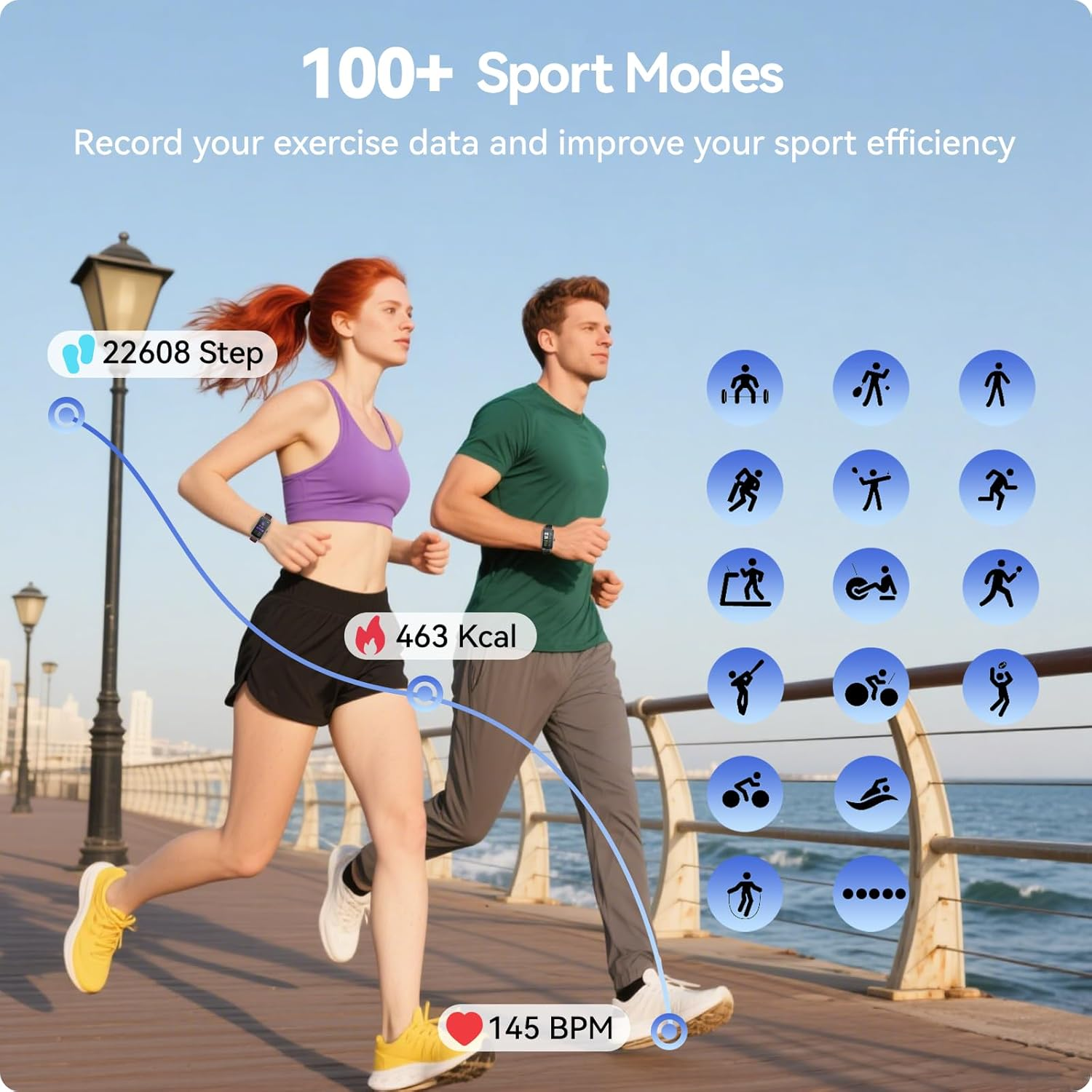 Anyloop AMOLED Fitness Tracker Watch - 24/7 Heart Rate SpO2 Sleep Monitor, IP68 Waterproof, Step Calorie Counter, Swimming Activity Tracker - Green