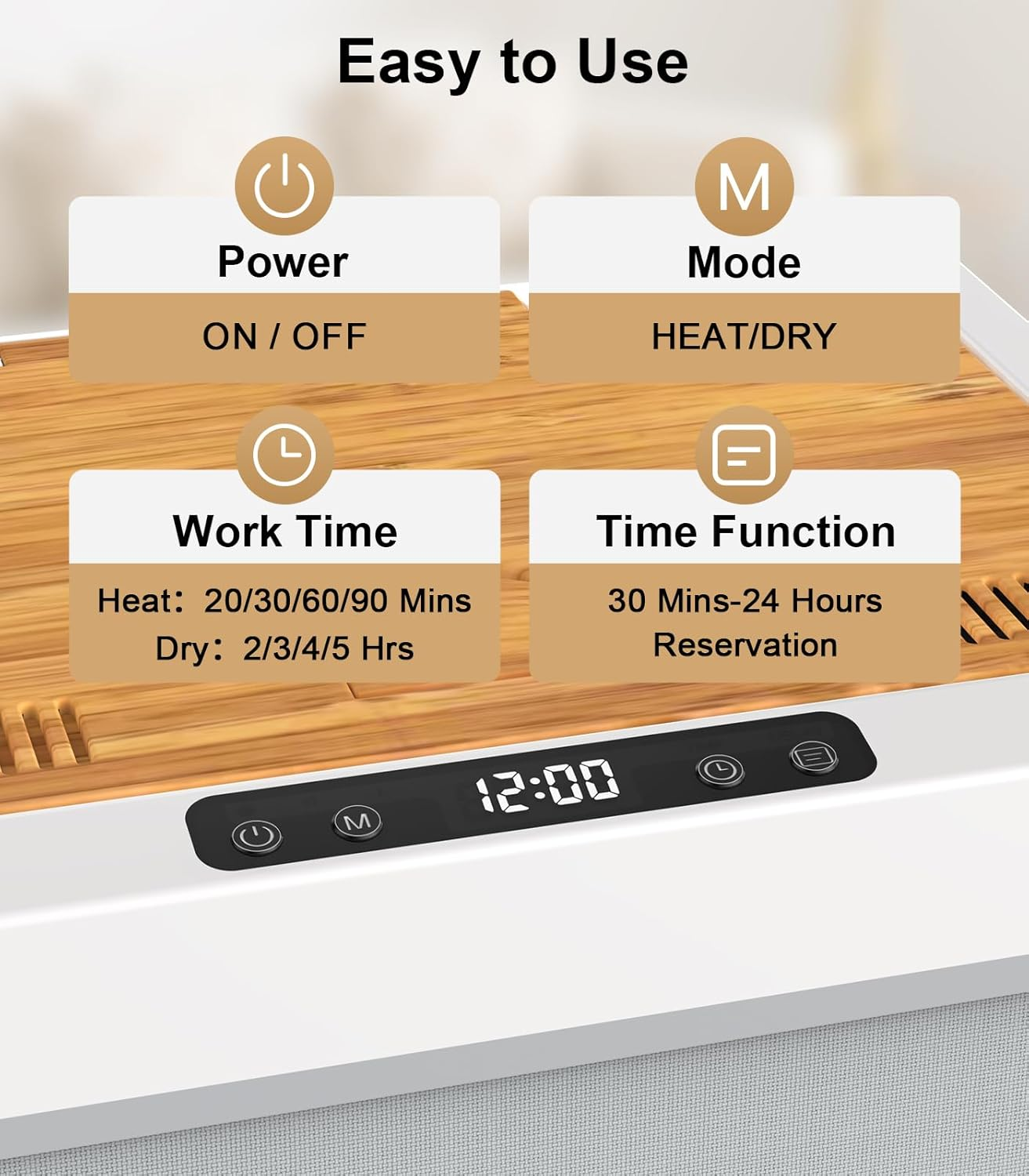 Towel Warmer 35L Folding Hot Towel Warmer for Bathroom - Heating & Drying Modes, Timer, LED Display, Fits Two 70" Towels