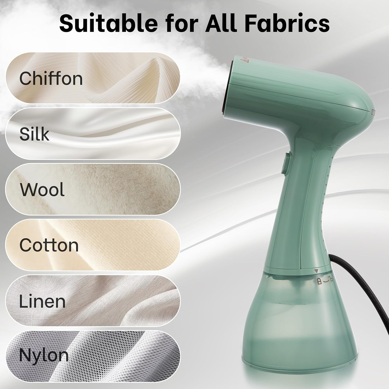 Handheld Clothes Steamer 1500W - 400ml Water Tank, 20 Second Heat-up, Portable Wrinkle Remover for Travel & Home