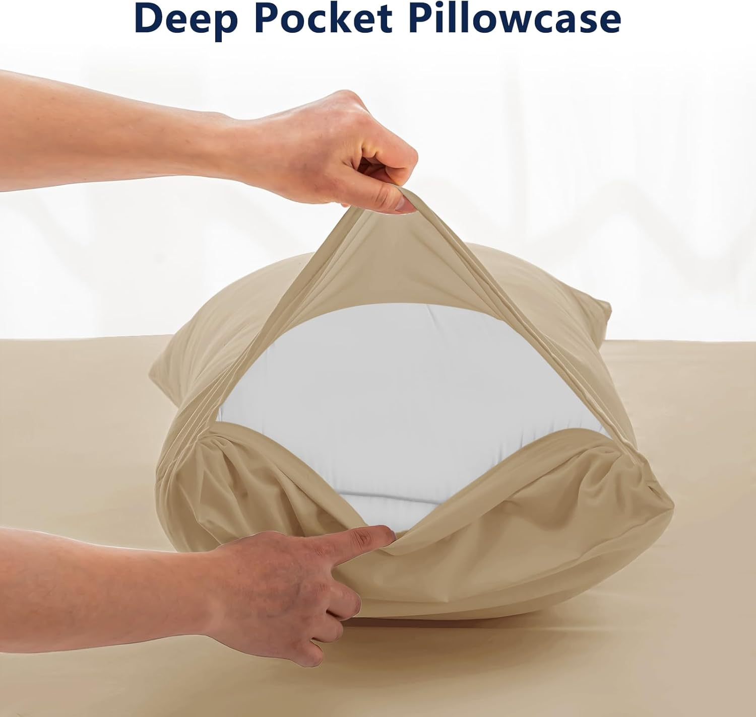 Queen Sheet Set - 6 Piece Sheets Queen Size Bed Set - Breathable & Cooling Hotel Luxury Bedding Set - Soft & Comfy Fully Elasticized 16" Deep Pocket Queen Sheets (Queen Beige)