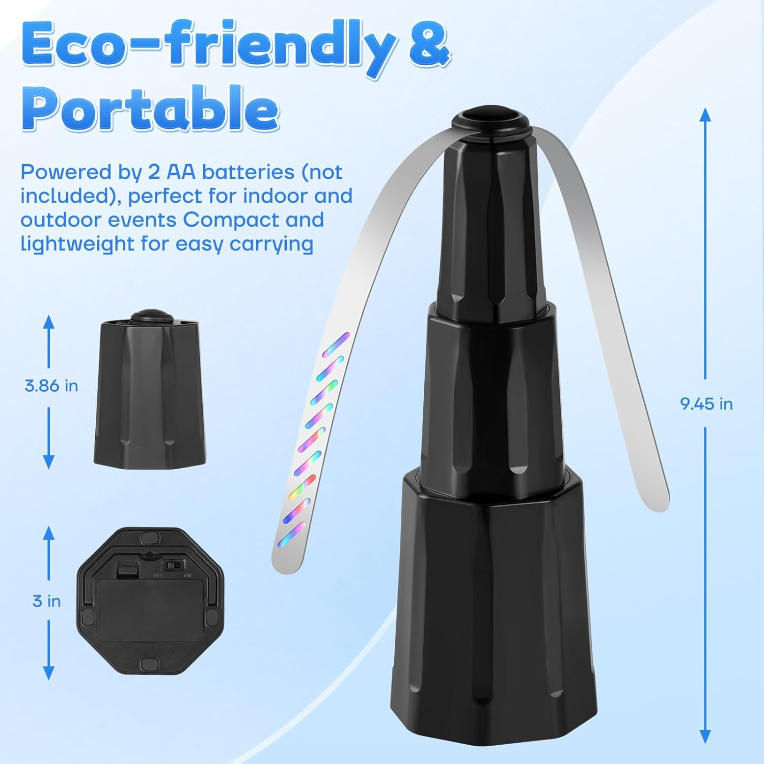 Fly Fans for Tables 2 Pack - Bug Fans with Holographic Blades Battery Operated for Picnic BBQ Restaurant