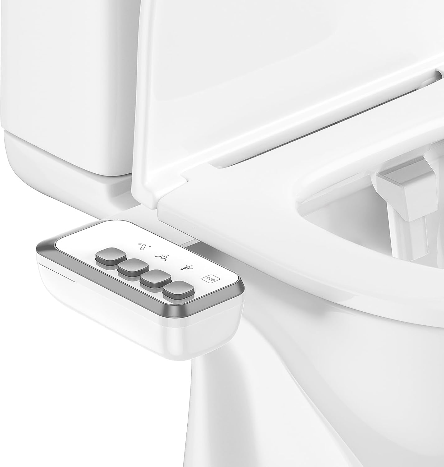 Bidet Attachment for Toilet - Self Cleaning with Feminine & Rear Wash Silvery