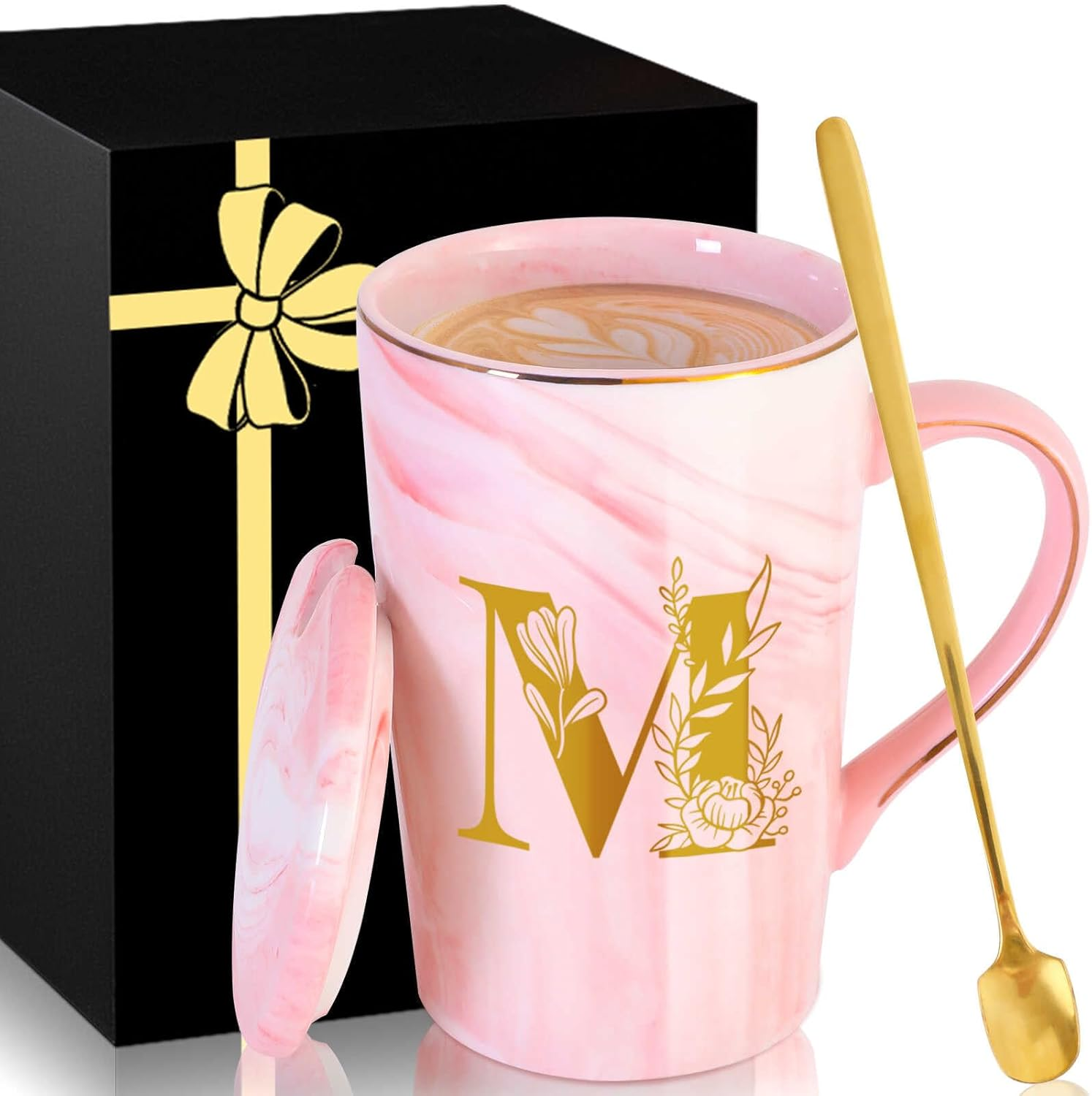 Personalized Ceramic Coffee Mug with Lid - Custom Gift for Wife from Husband Birthday Wedding Anniversary