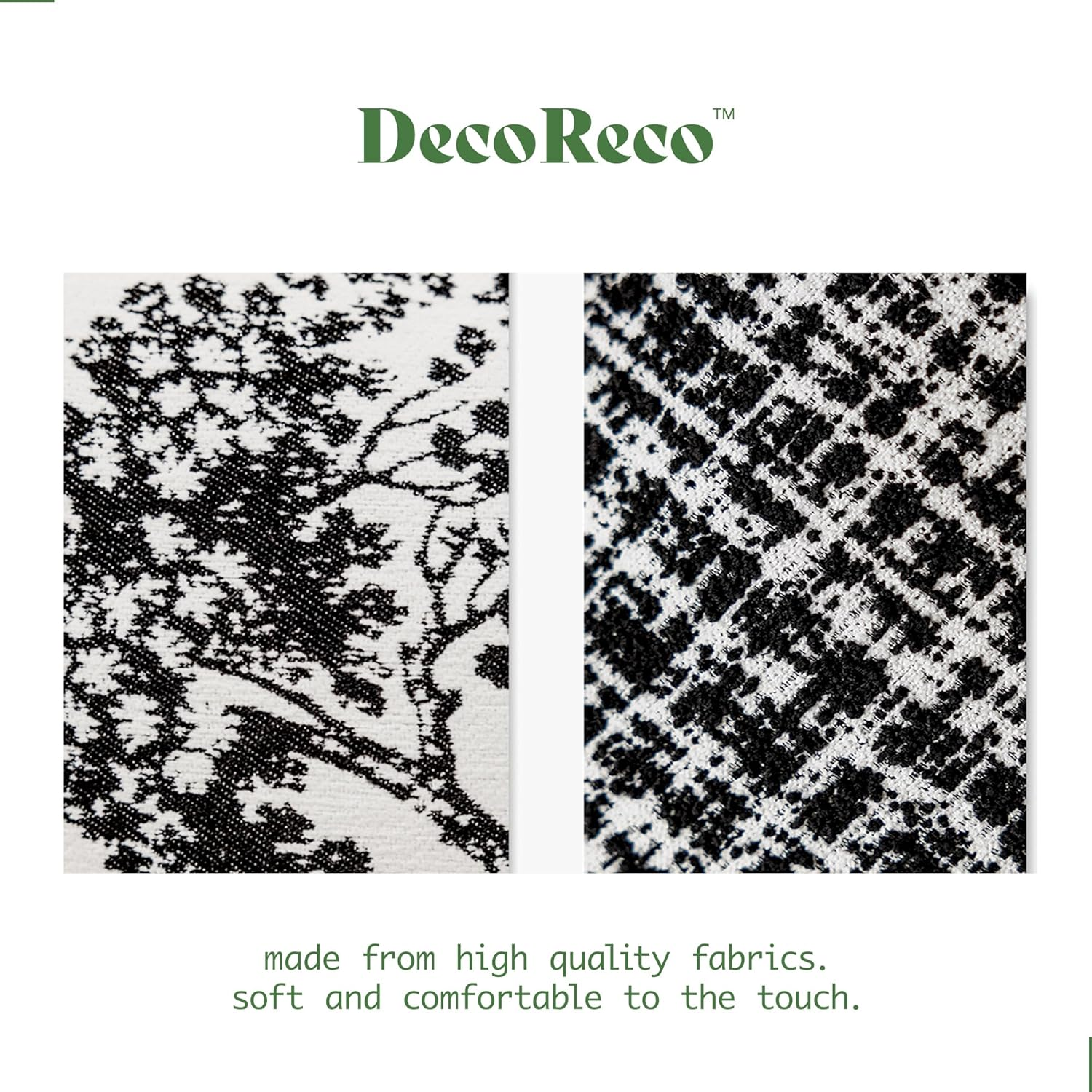 Decorative Throw Pillow Covers 20x20 Inch Set of 2 - Luxury Black White Western Embroidered Boho Accent