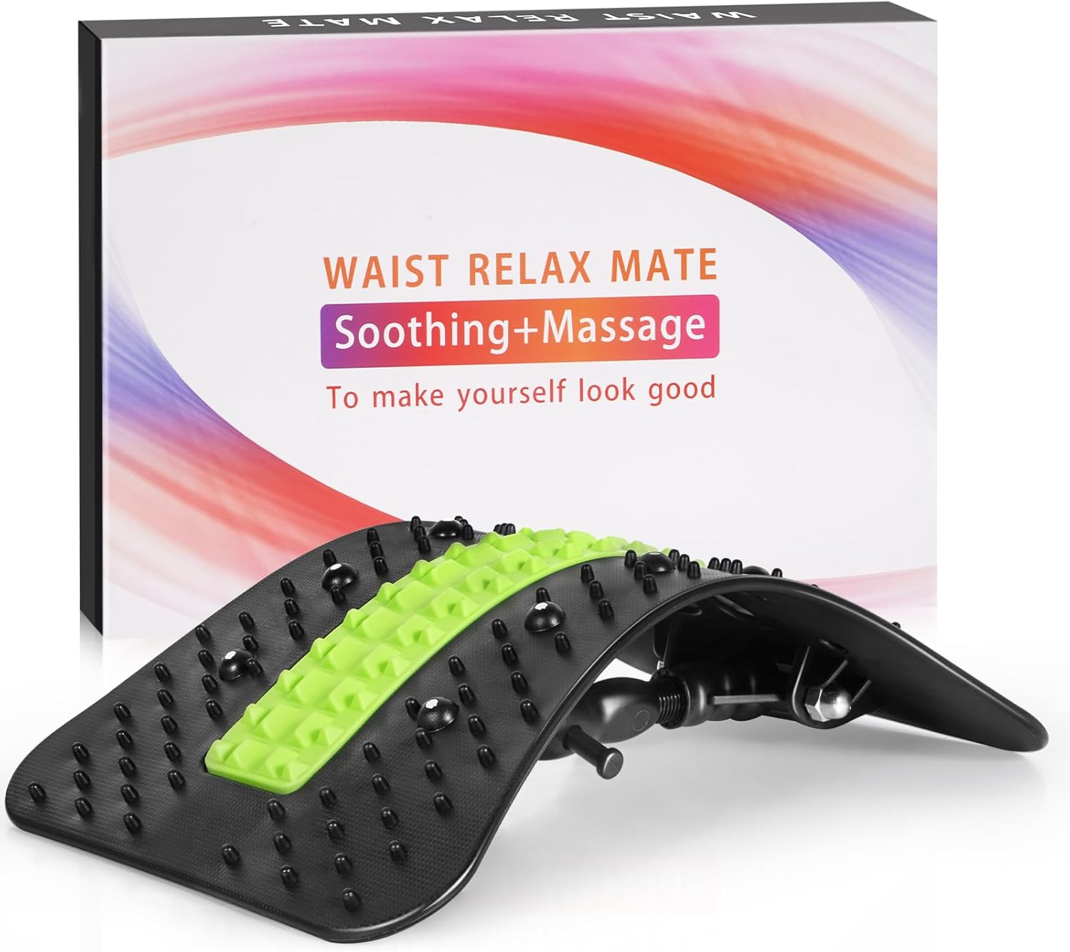 Back Stretcher Pneumatic Inflatable Lumbar Support Board with Hand Pump - Stepless Height Adjustment