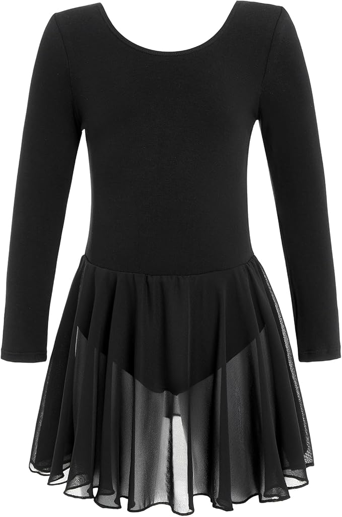 HiDance Girls' Ballet Dress Leotards - Ballerina Dance Dress with Skirt for Kids