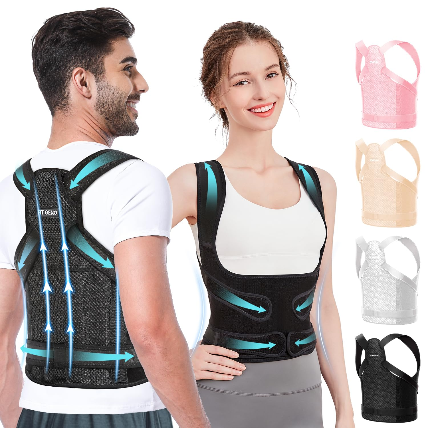 Posture Corrector for Women and Men - Adjustable Back Brace Straightener Scoliosis Hunchback Support Small