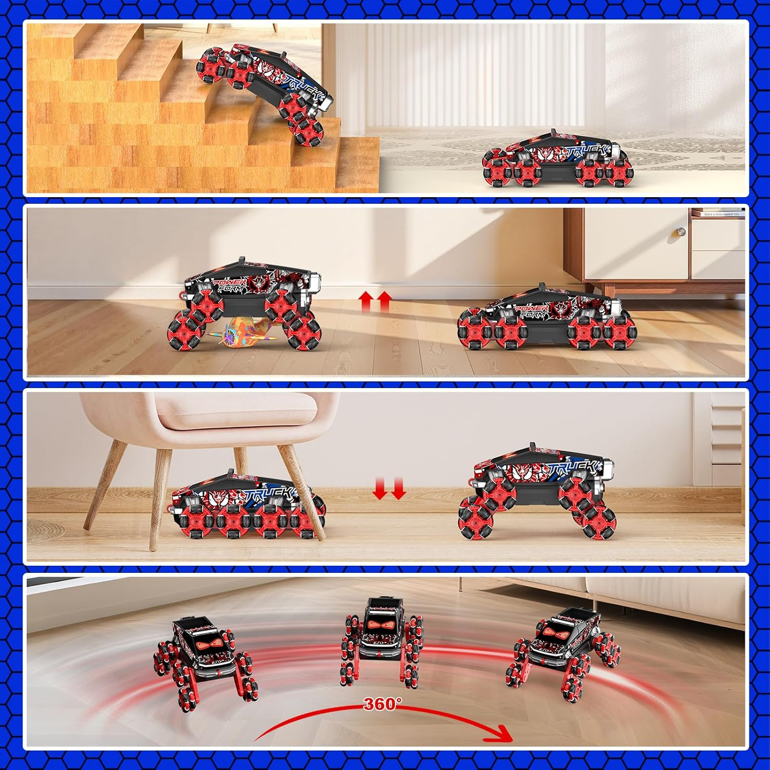 Gesture Sensing RC Stunt Car for Boys & Girls Age 6-12 - Hand Controlled Remote Control Car with Cool Lights & Music - Interactive Toy Gift