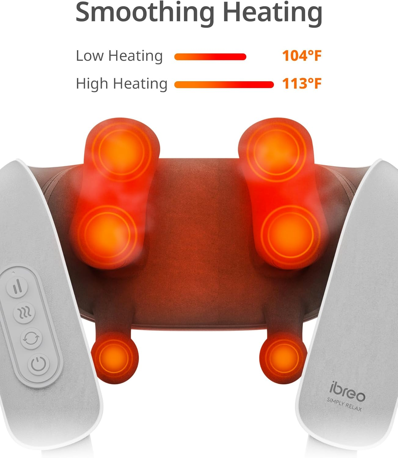 Cordless Shiatsu Neck and Back Massager with Heat - 3D Kneading Deep Tissue, 3 Modes, Voice Prompt & Smart Memory