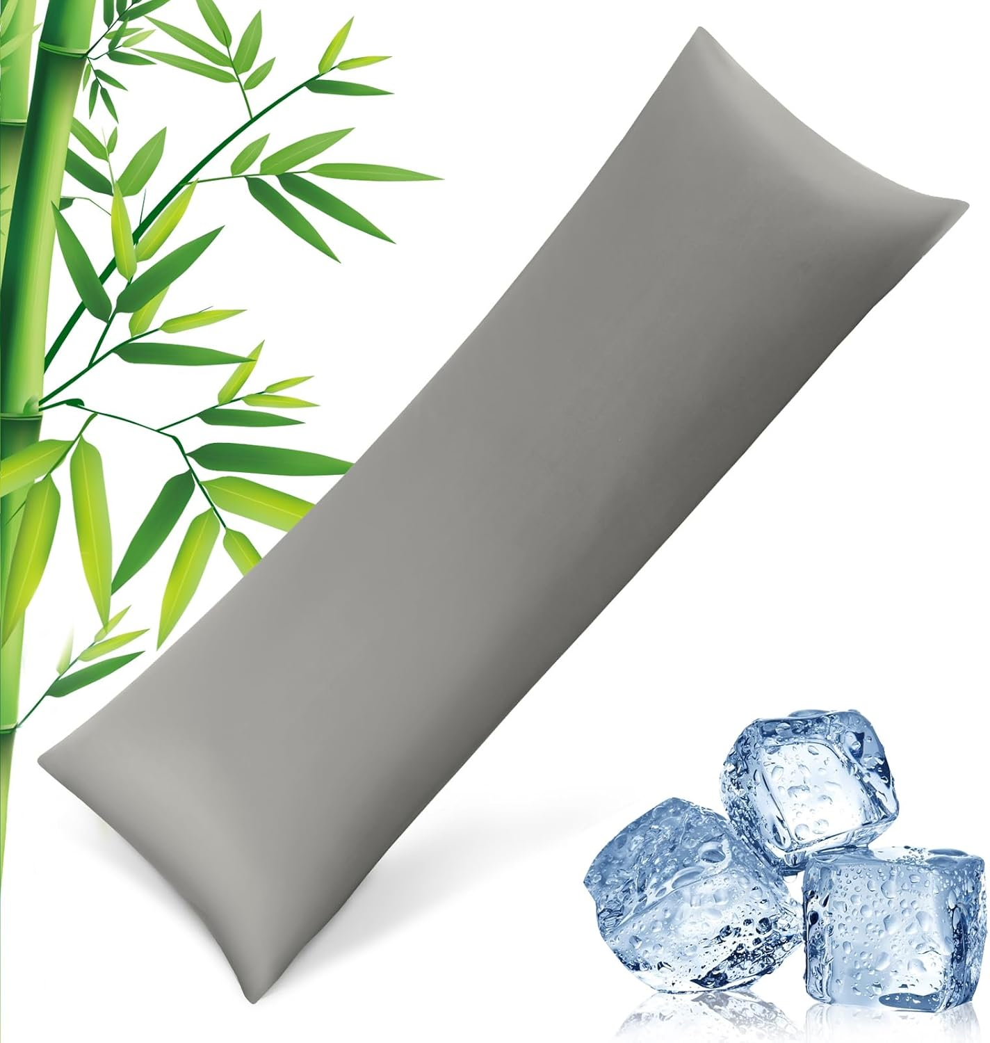 Body Pillowcase with Zipper - Cooling Viscose from Bamboo - 20" x 54" Breathable Pillow Cover for Hot Sleepers & Night Sweats