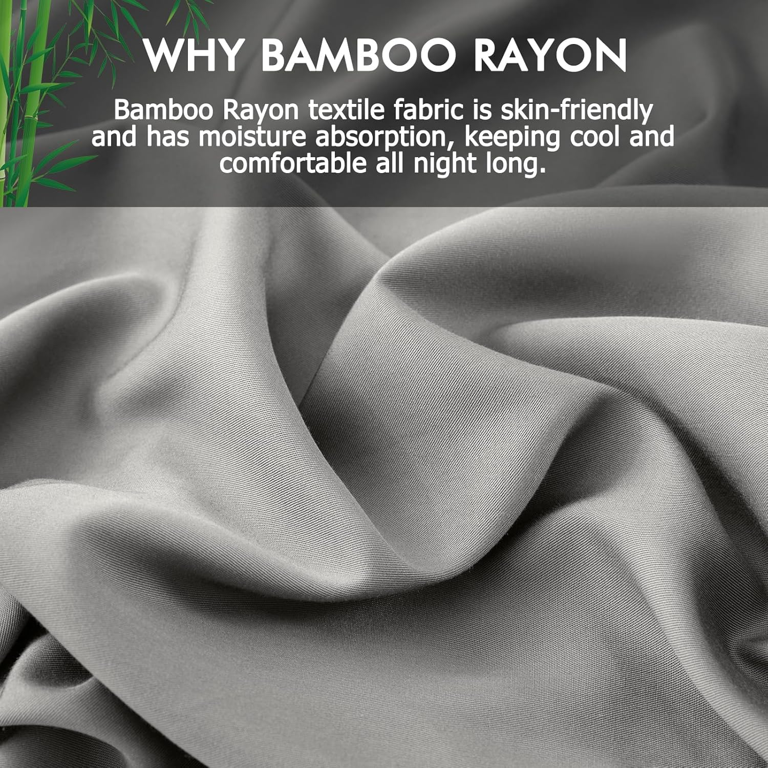 Body Pillowcase with Zipper - Cooling Viscose from Bamboo - 20" x 54" Breathable Pillow Cover for Hot Sleepers & Night Sweats