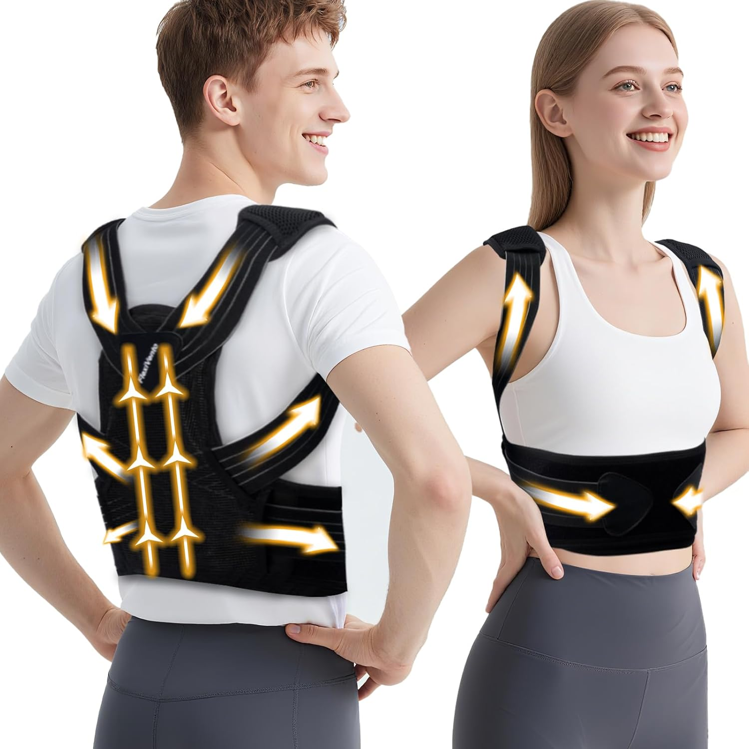 X-Large Back Brace Posture Corrector for Women & Men - Adjustable Lightweight Upper Back Straightener for Pain Relief